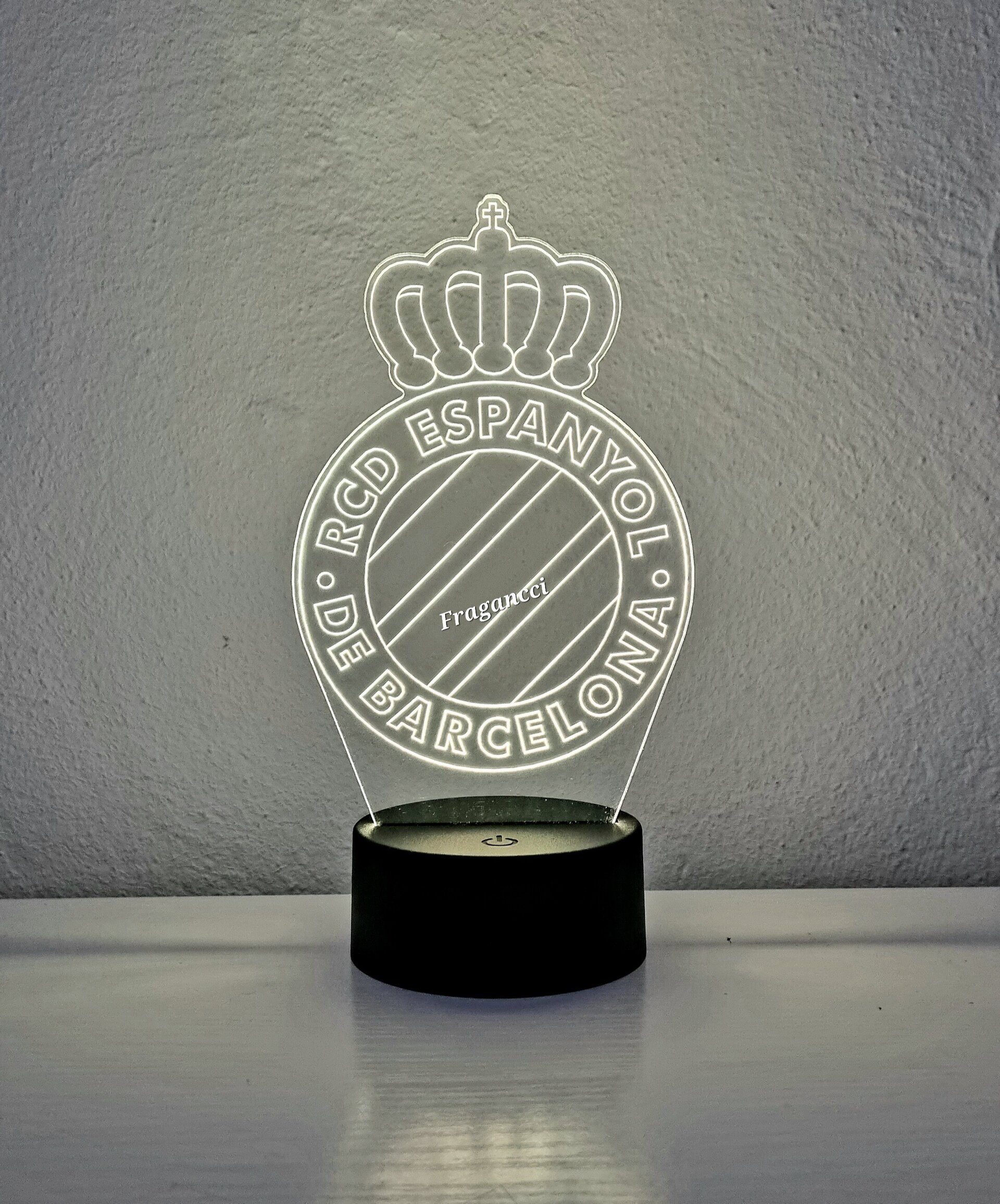 Lampara led 3d Escudo Futbol Espanyol personalizable, Lámpara led sobremesa - 3