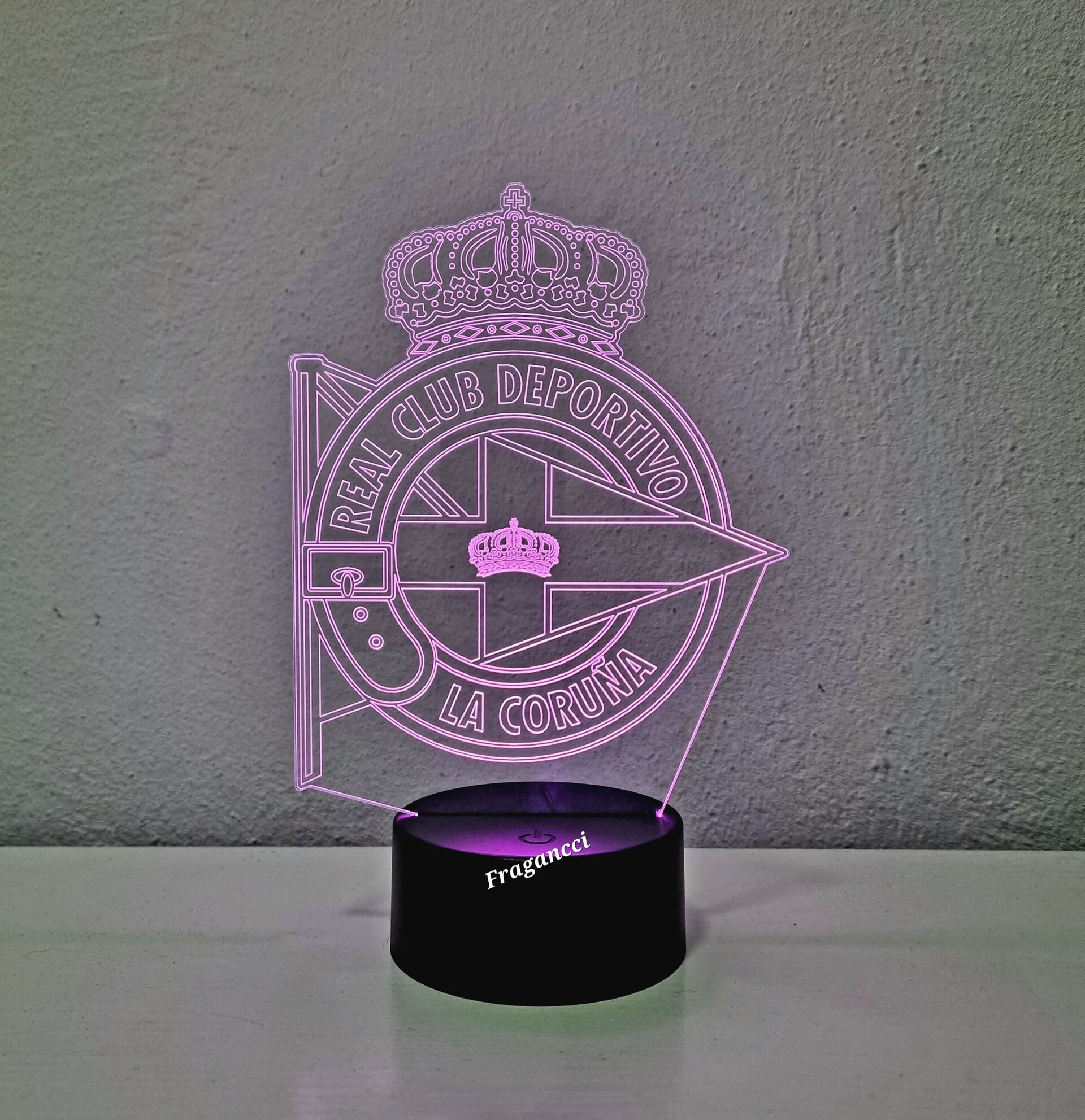 Lampara led 3d Escudo Futbol D la Coruña personalizable - 6