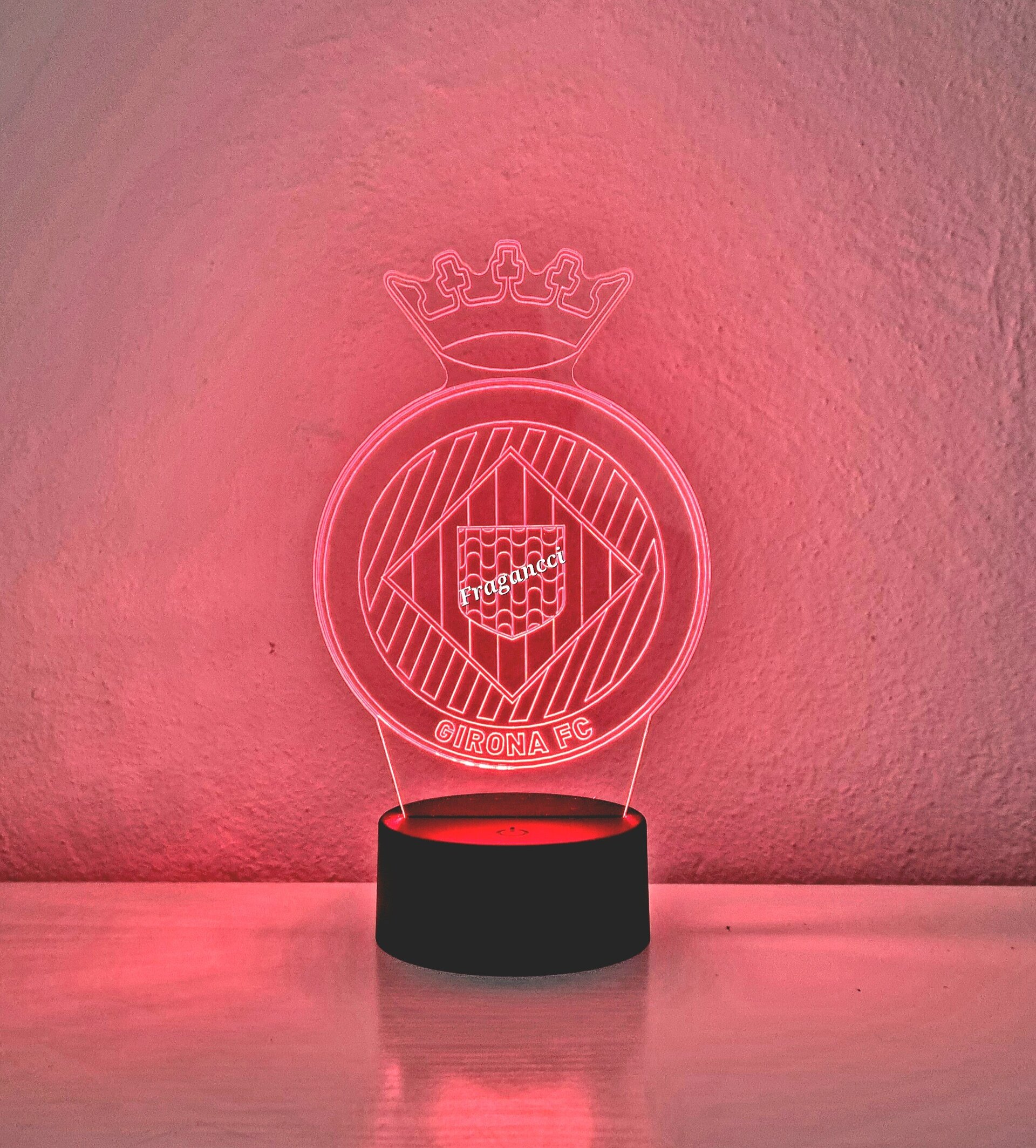 Lampara led 3d Escudo Futbol Girona personalizable, Lámpara led sobremesa - 9