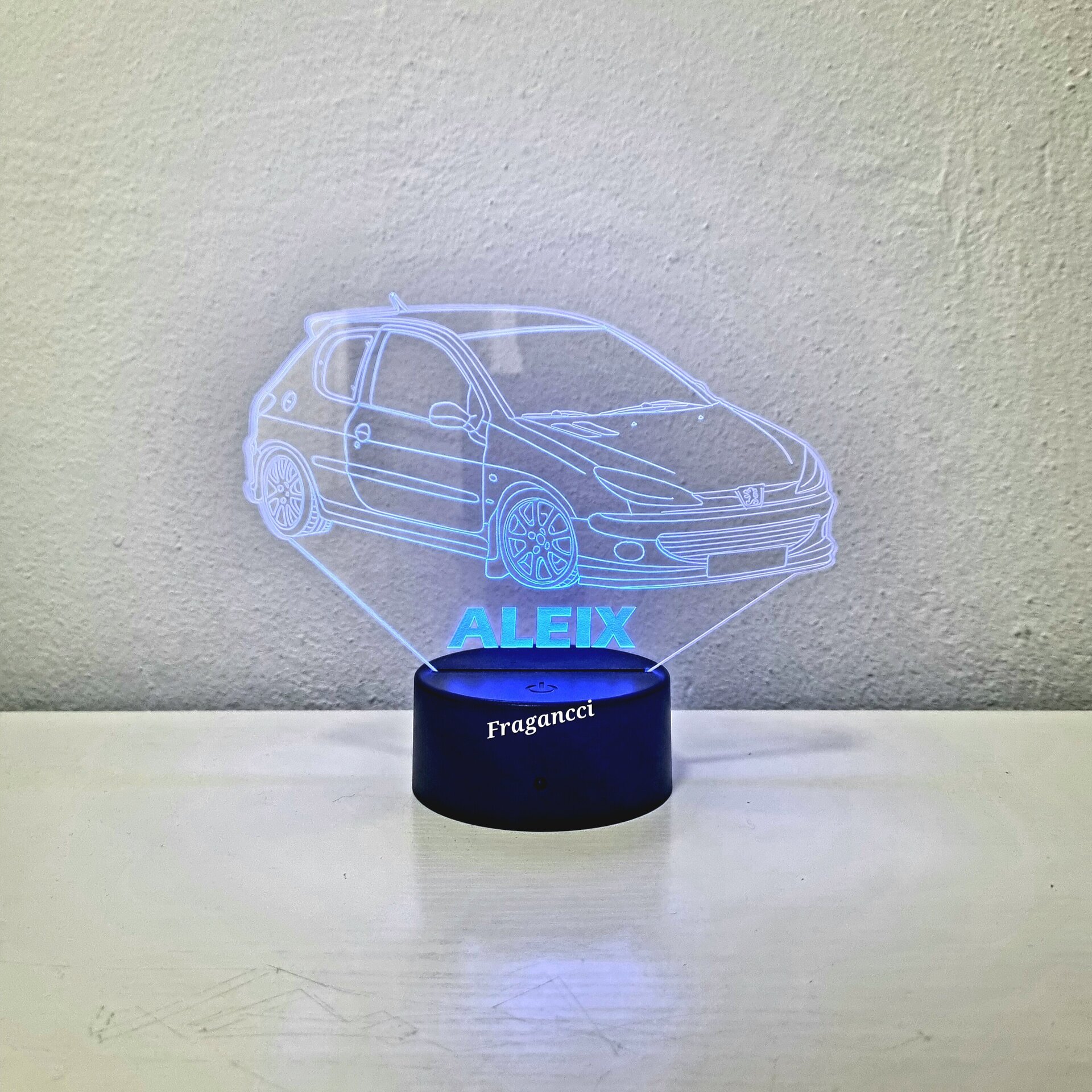 Lampara led 3d Peuge ot 206 Año 2000 personalizable, Lámpara led sobremesa - 5