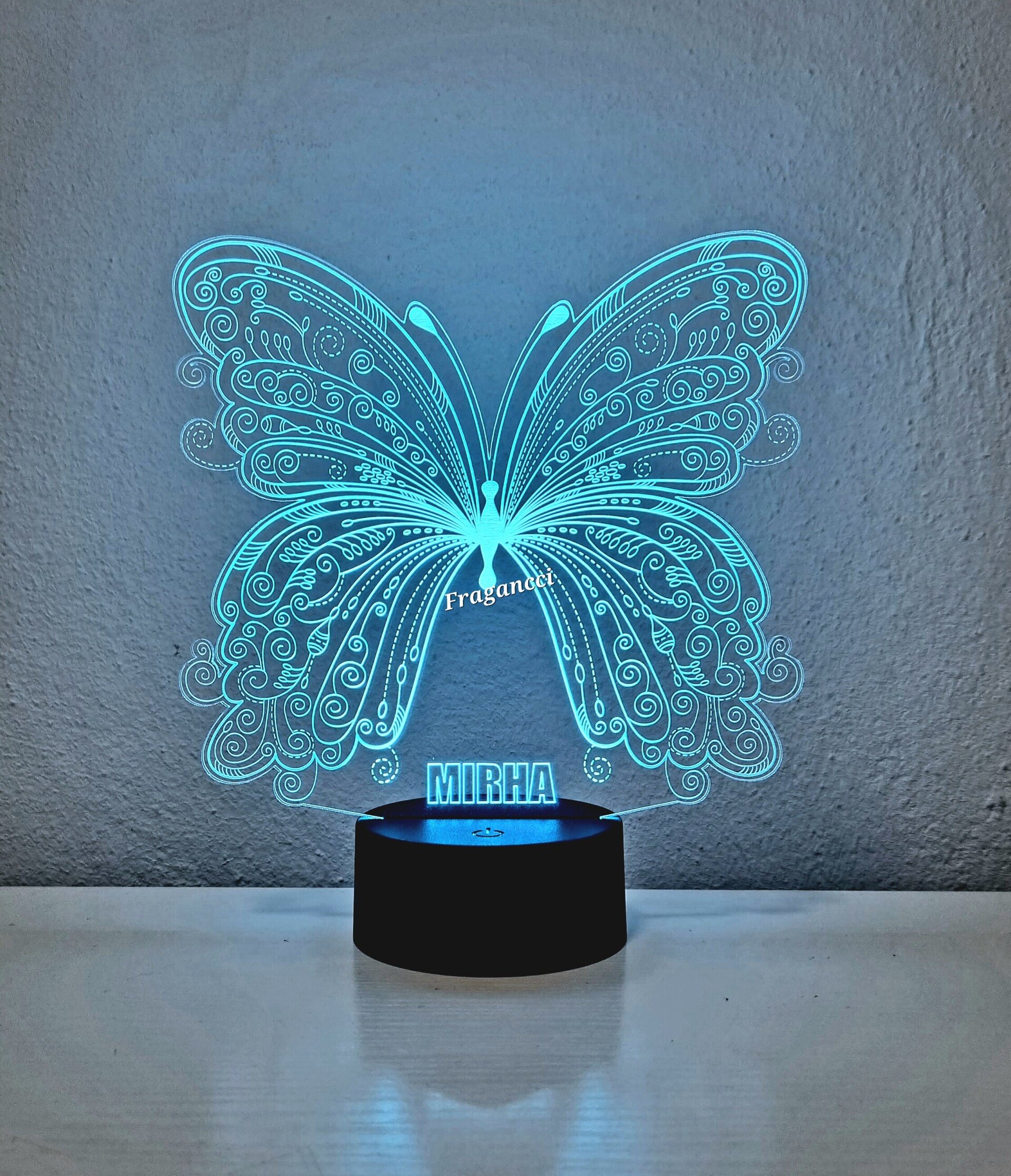 Lampara led 3d Animal Mariposa personalizable, Lámpara led sobremesa - 5