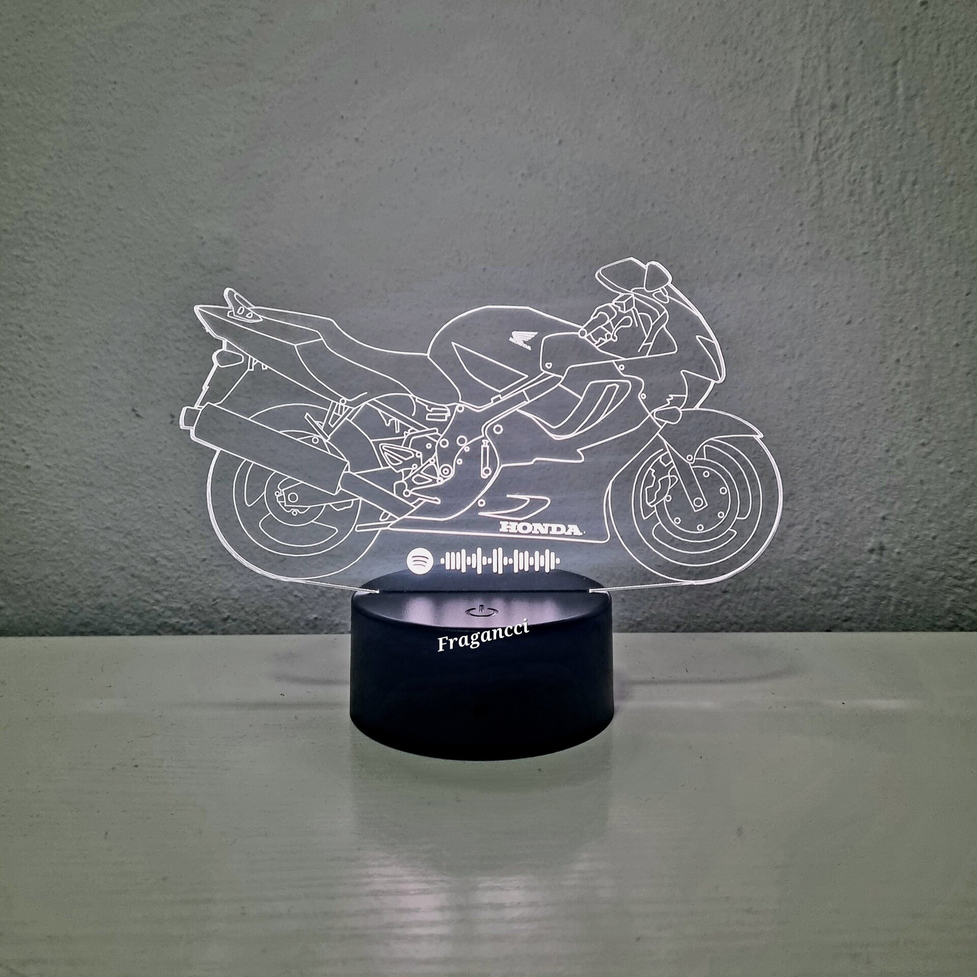Lampara led 3d moto Hond a Cbr 600 F4 personalizable, Lámpara led sobremesa - 5