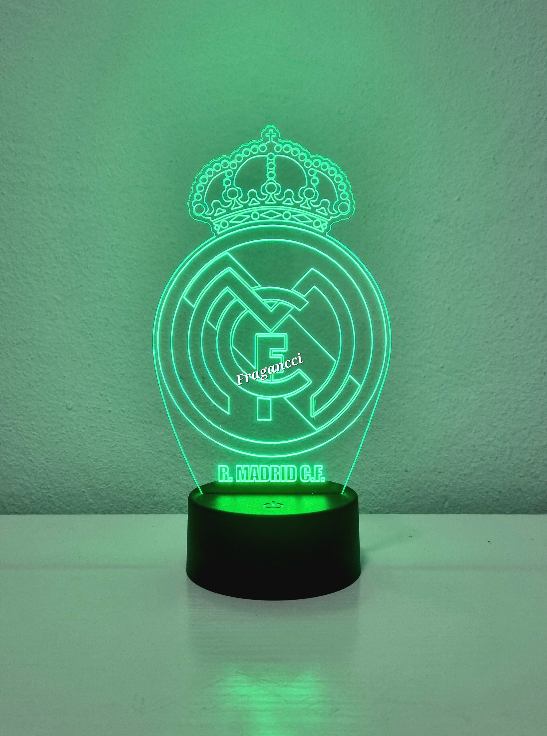 Lampara led 3d Escudo Futbol R Madrid personalizable, Lámpara led sobremesa - 8