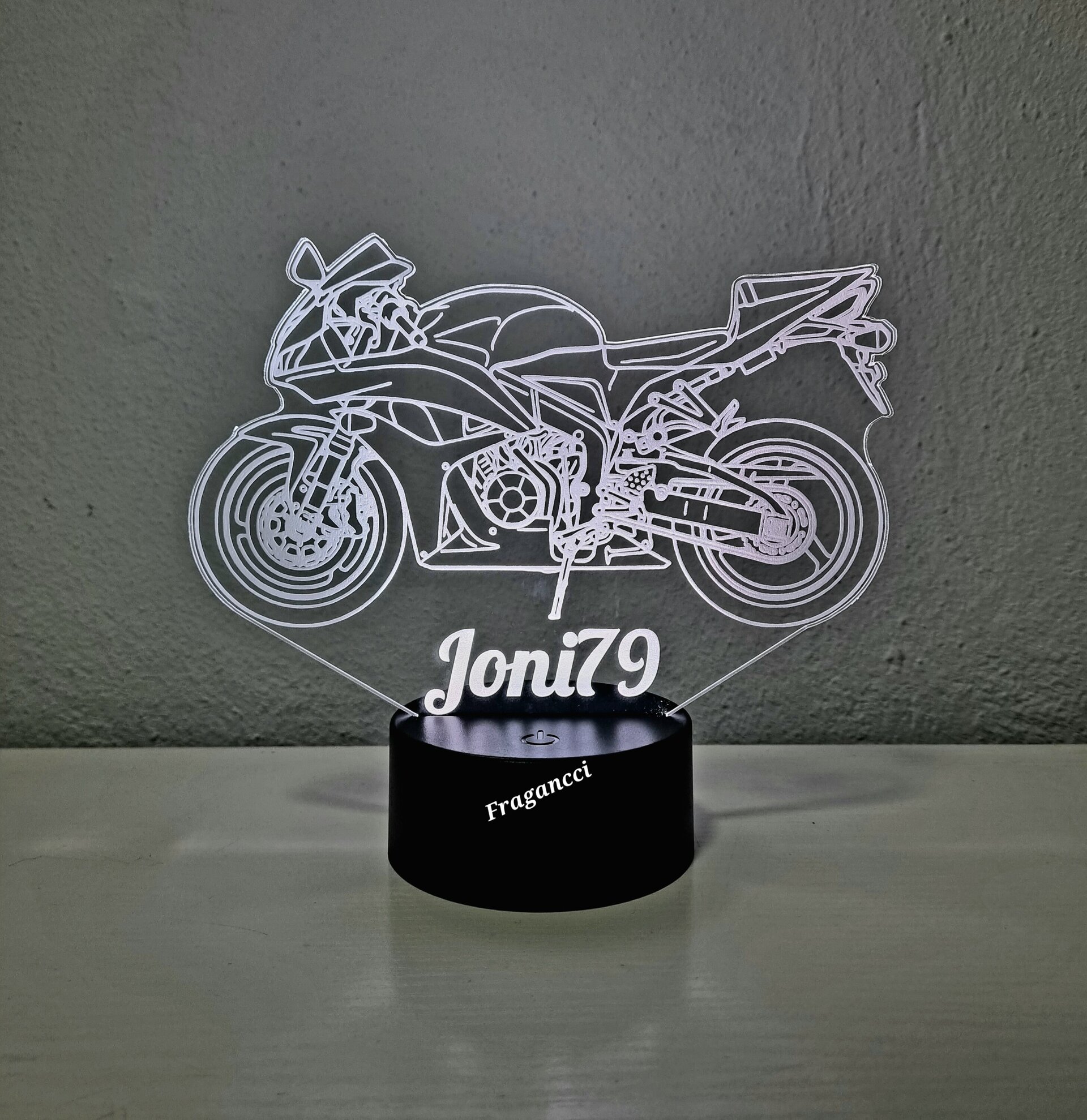 Lampara led 3d moto Hond a Cbr 600 RR 2008 personalizable, Lámpara led sobremesa - 5
