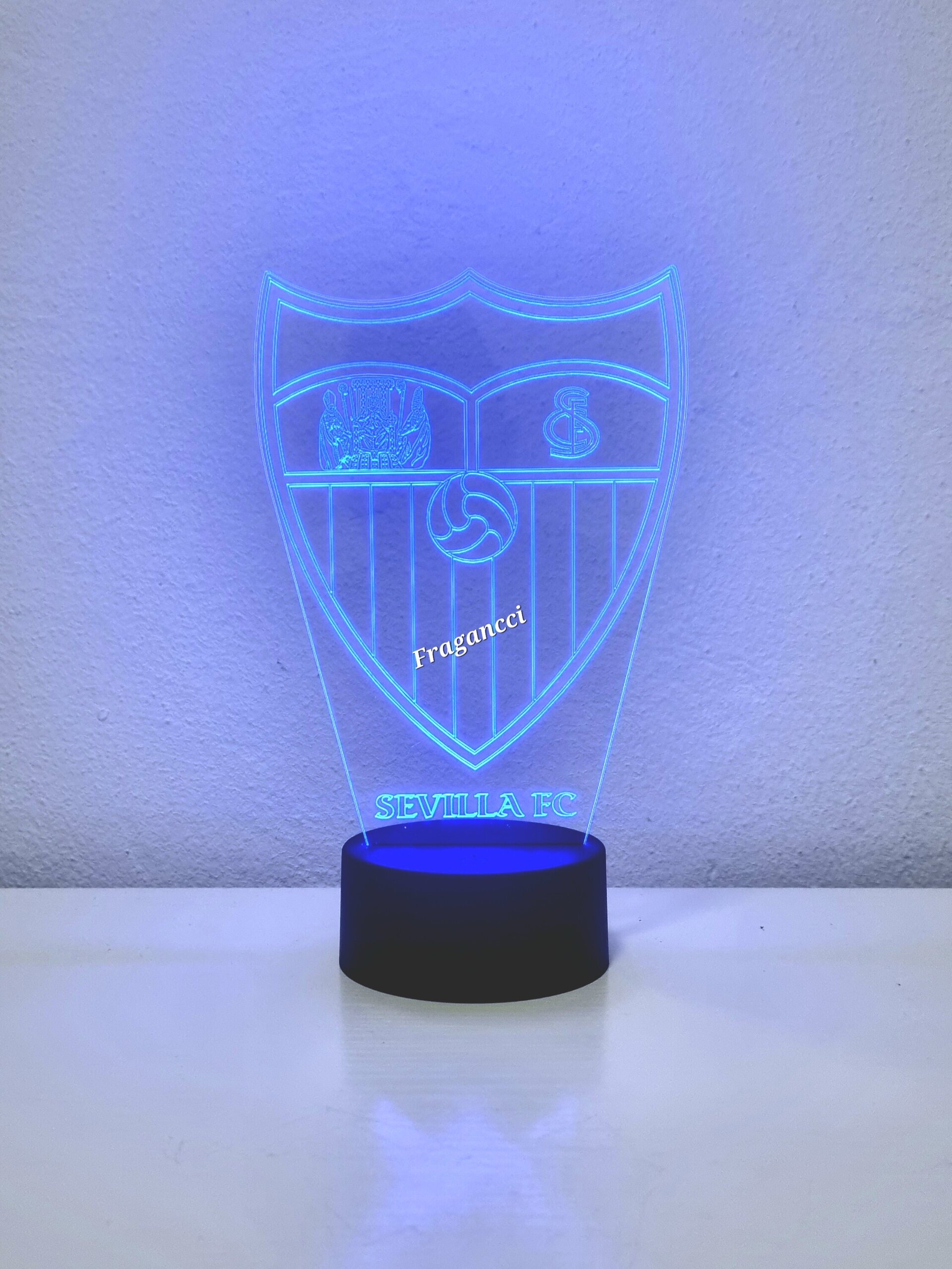 Lampara led 3d Escudo Futbol Sevilla personalizable, Lámpara led sobremesa - 6
