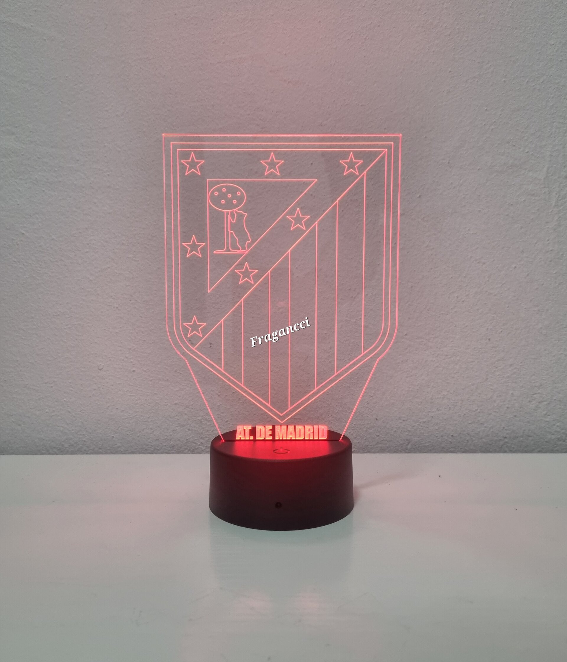 Lampara led 3d Escudo Futbol A de Madrid personalizable, Lámpara led sobremesa - 9