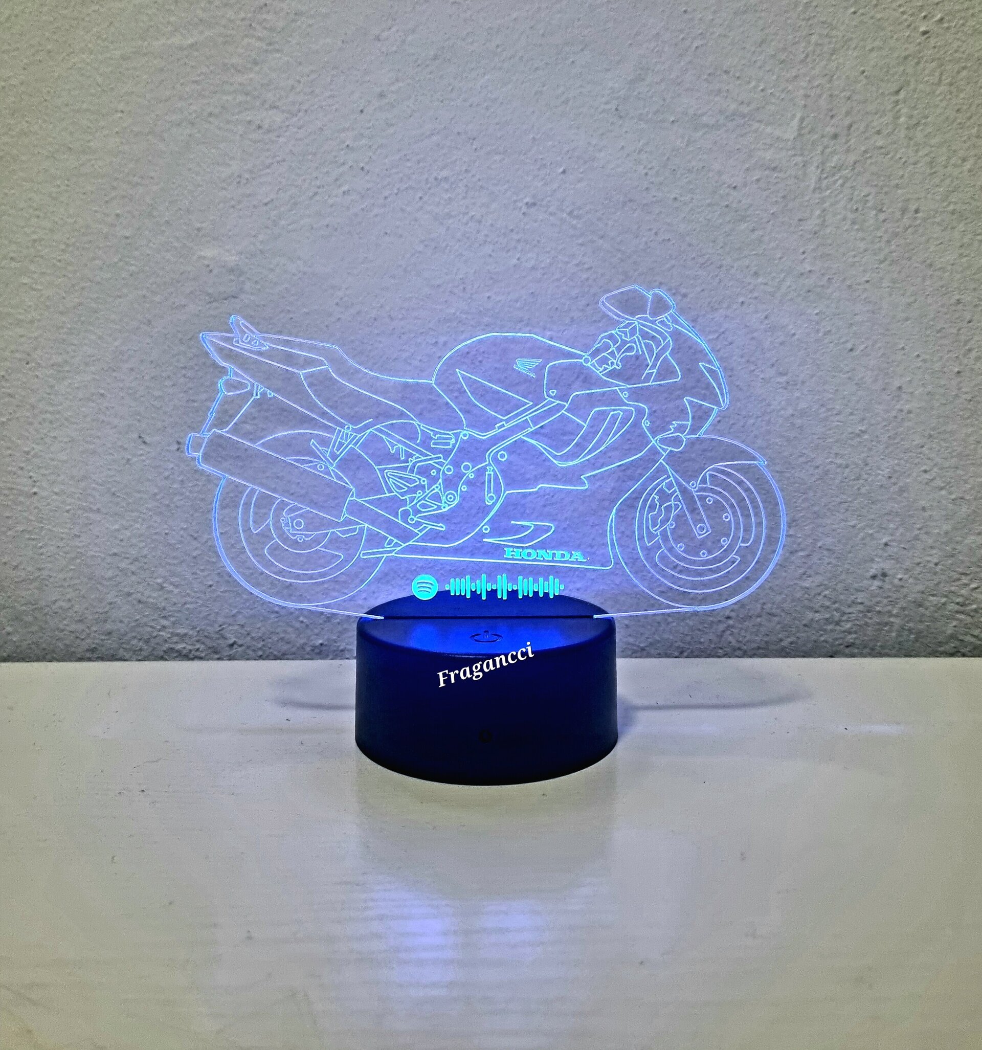 Lampara led 3d moto Hond a Cbr 600 F4 personalizable, Lámpara led sobremesa - 7
