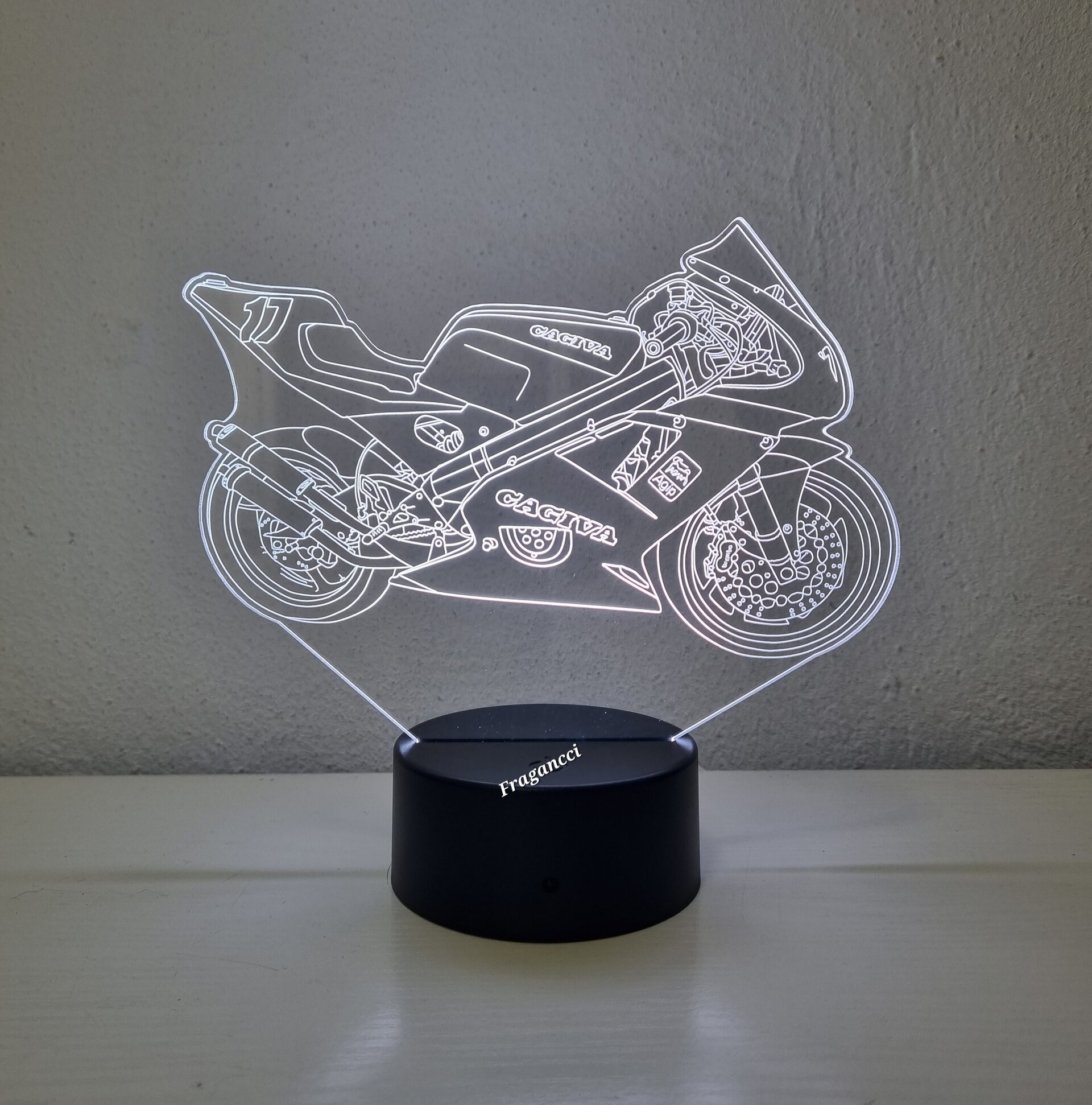 Lampara led 3d Cagiva Competicion personalizable, Lámpara led sobremesa - 5