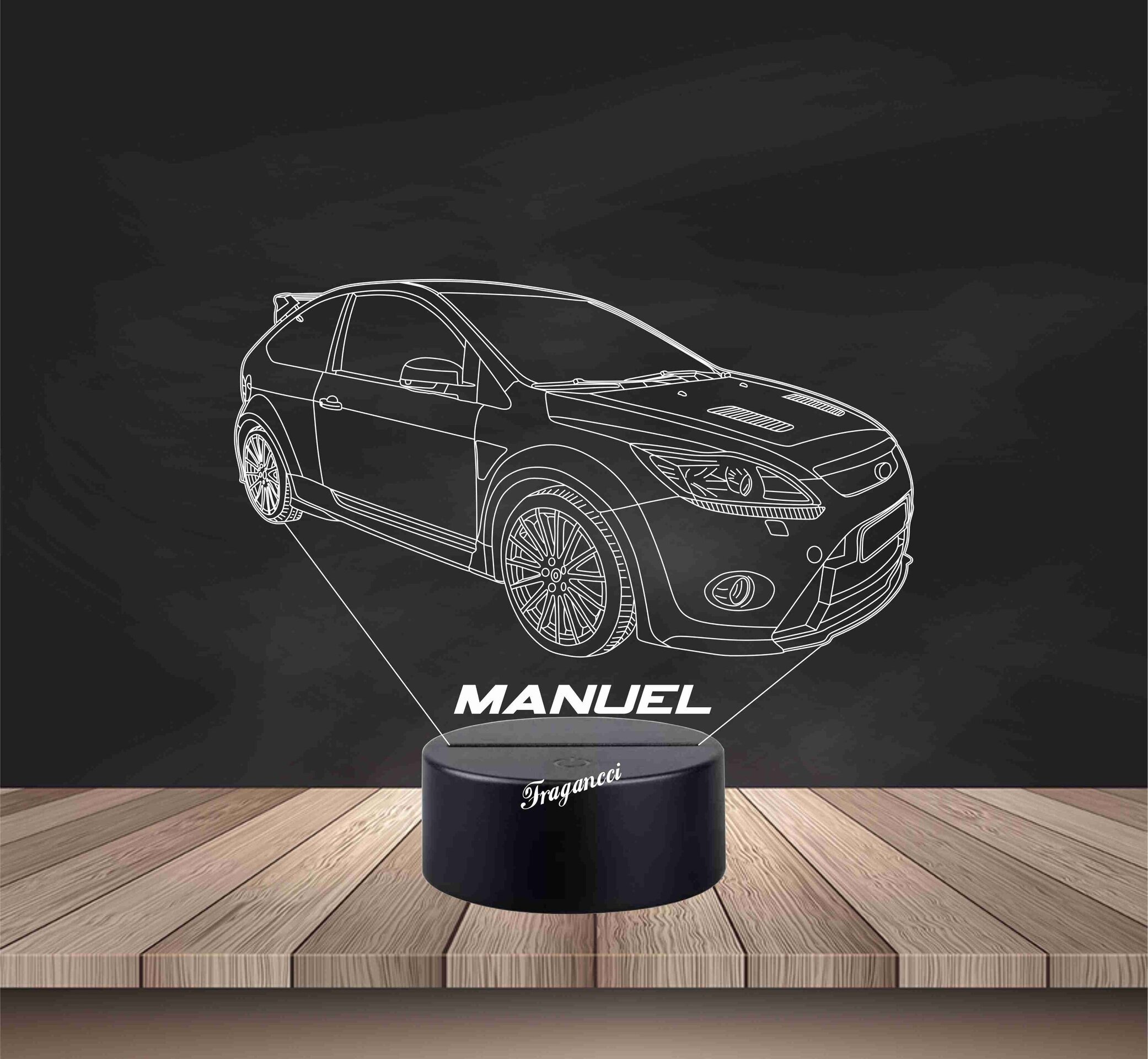 Lampara led 3d For d Focu s RS personalizable, Lámpara led sobremesa - 2