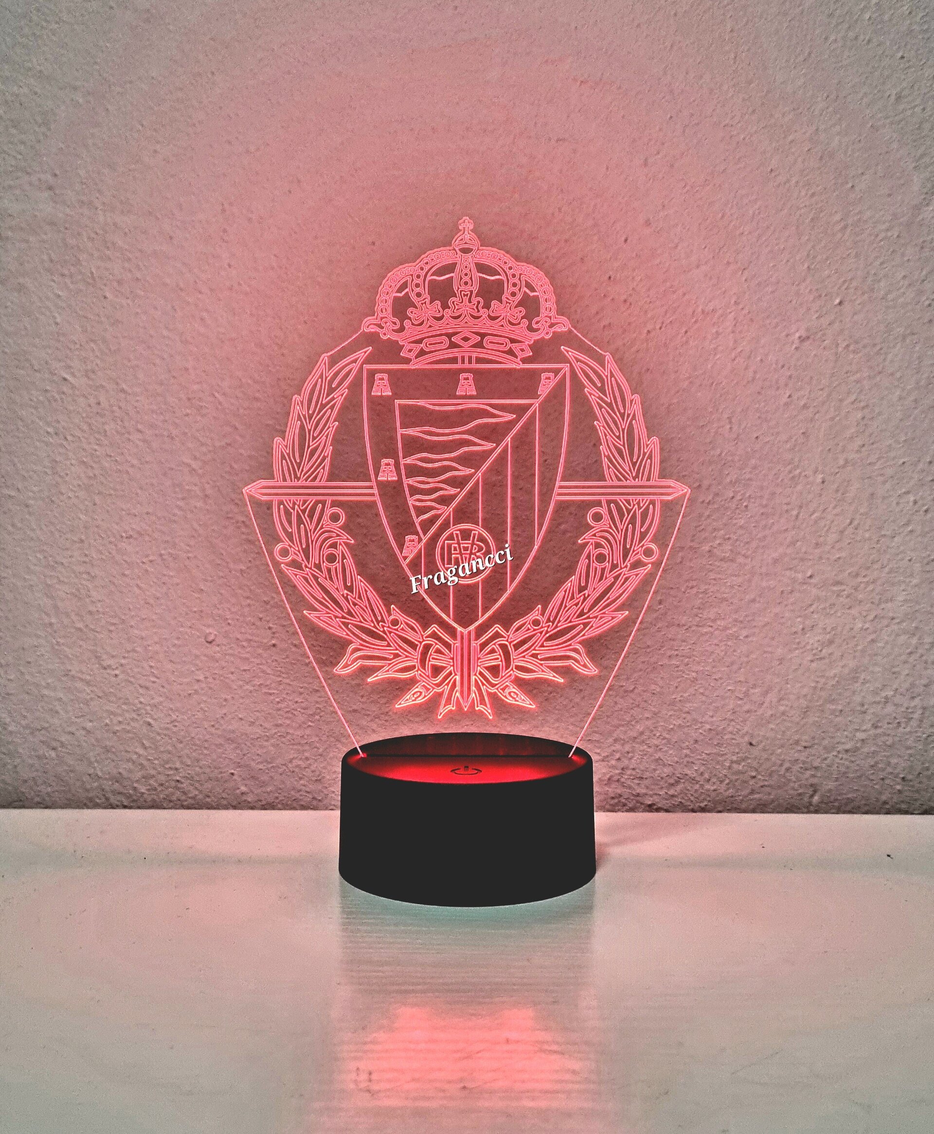 Lampara led 3d Escudo Futbol R Valladolid personalizable, Lámpara sobremesa - 8