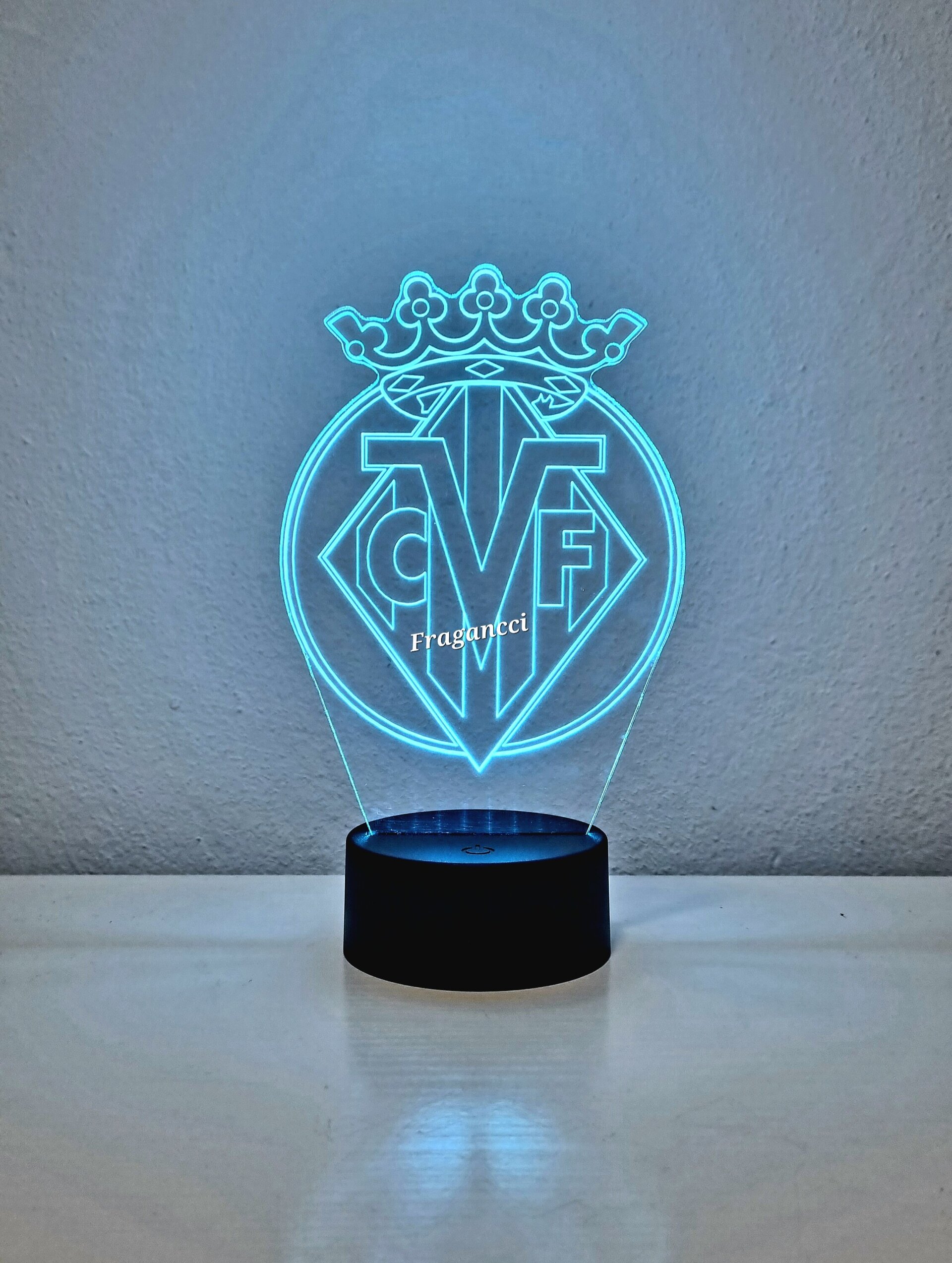 Lampara led 3d Escudo Futbol Villarreal personalizable, Lámpara led sobremesa - 9