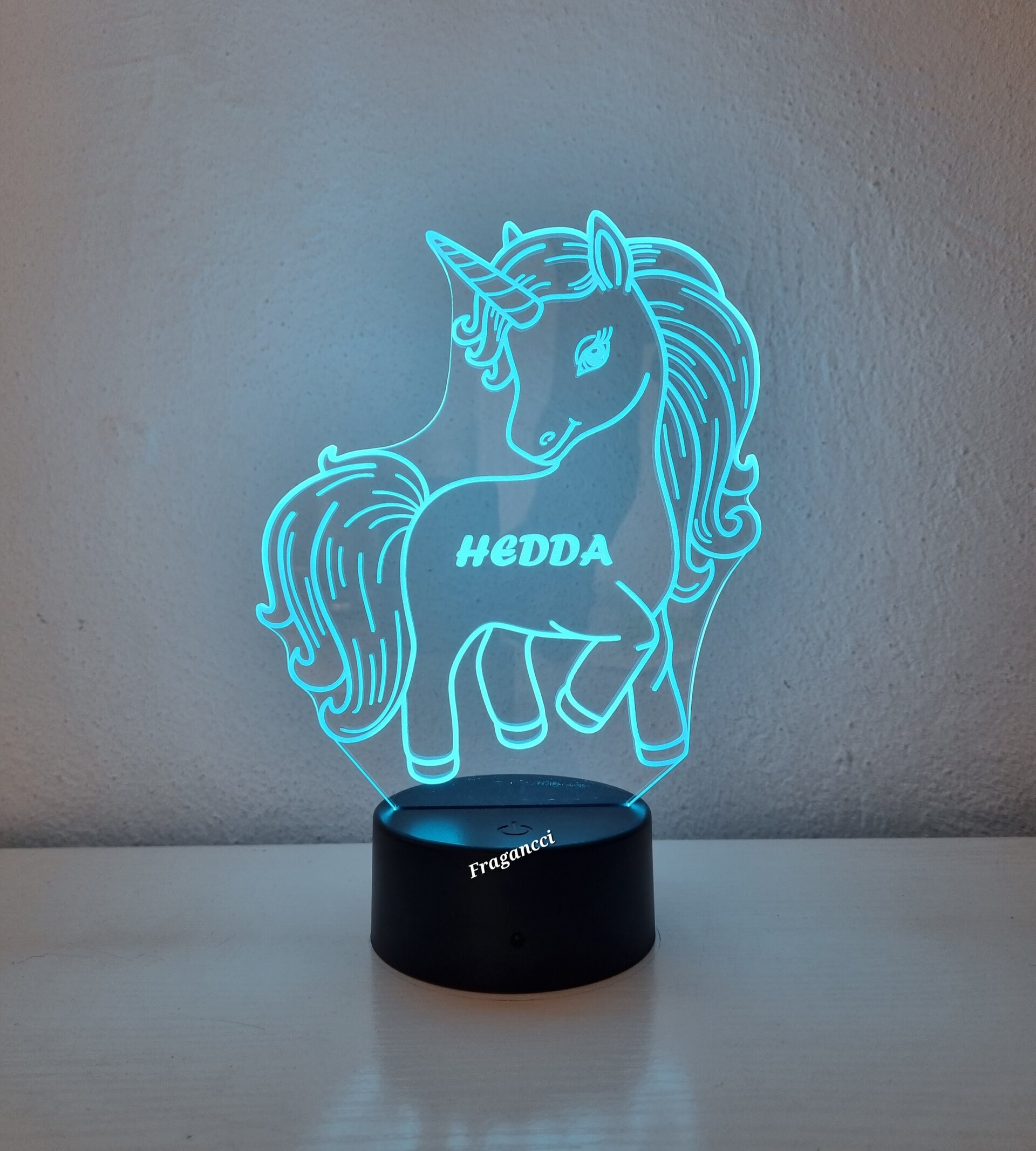 Lampara led 3d Animal Unicornio personalizable, Lámpara led sobremesa - 9