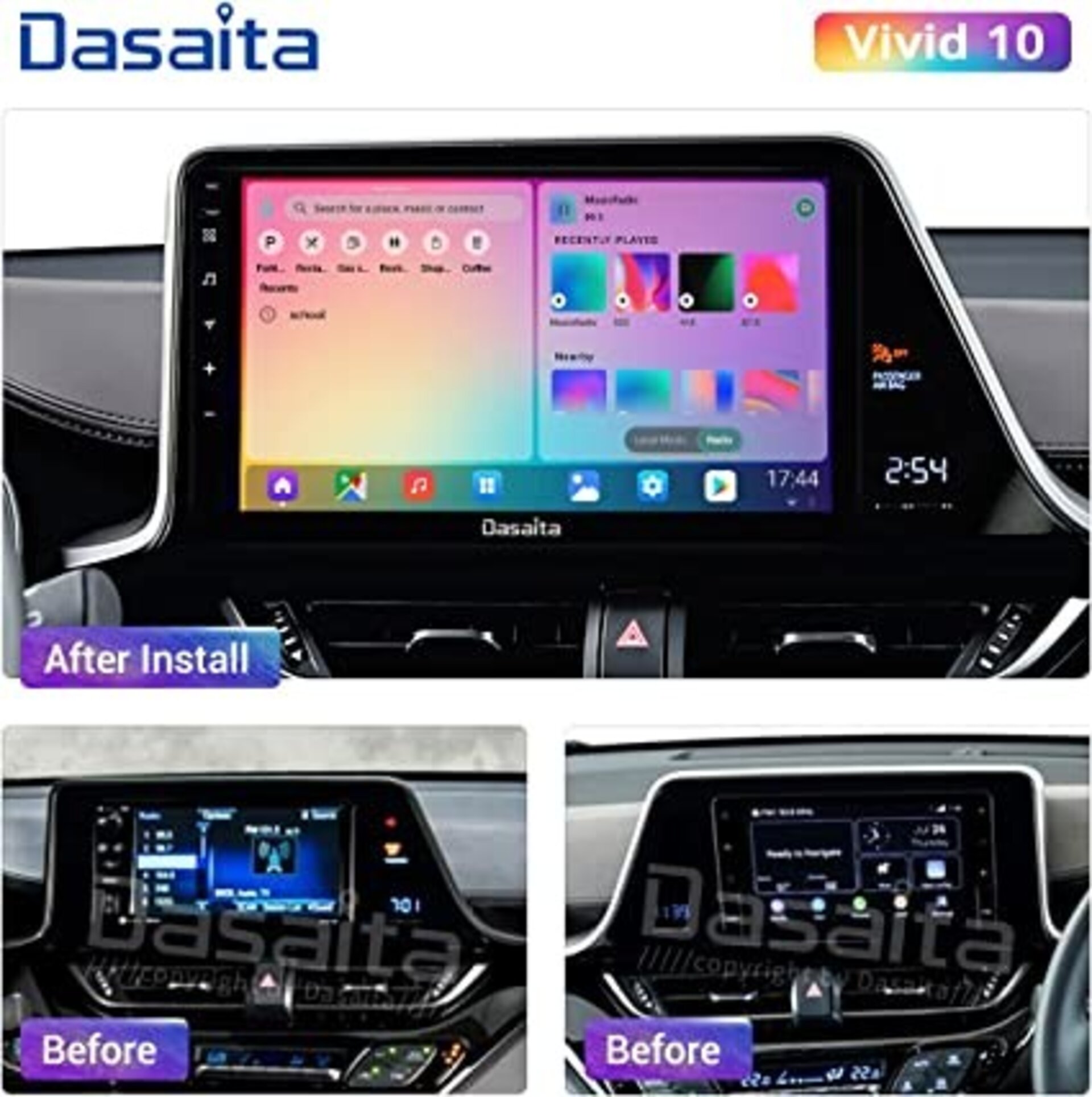 Dasaita Vivid11 Toyota CHR 2016-20 Stereo 9" Carplay Android 11 6G+64G 1280*720 - 2