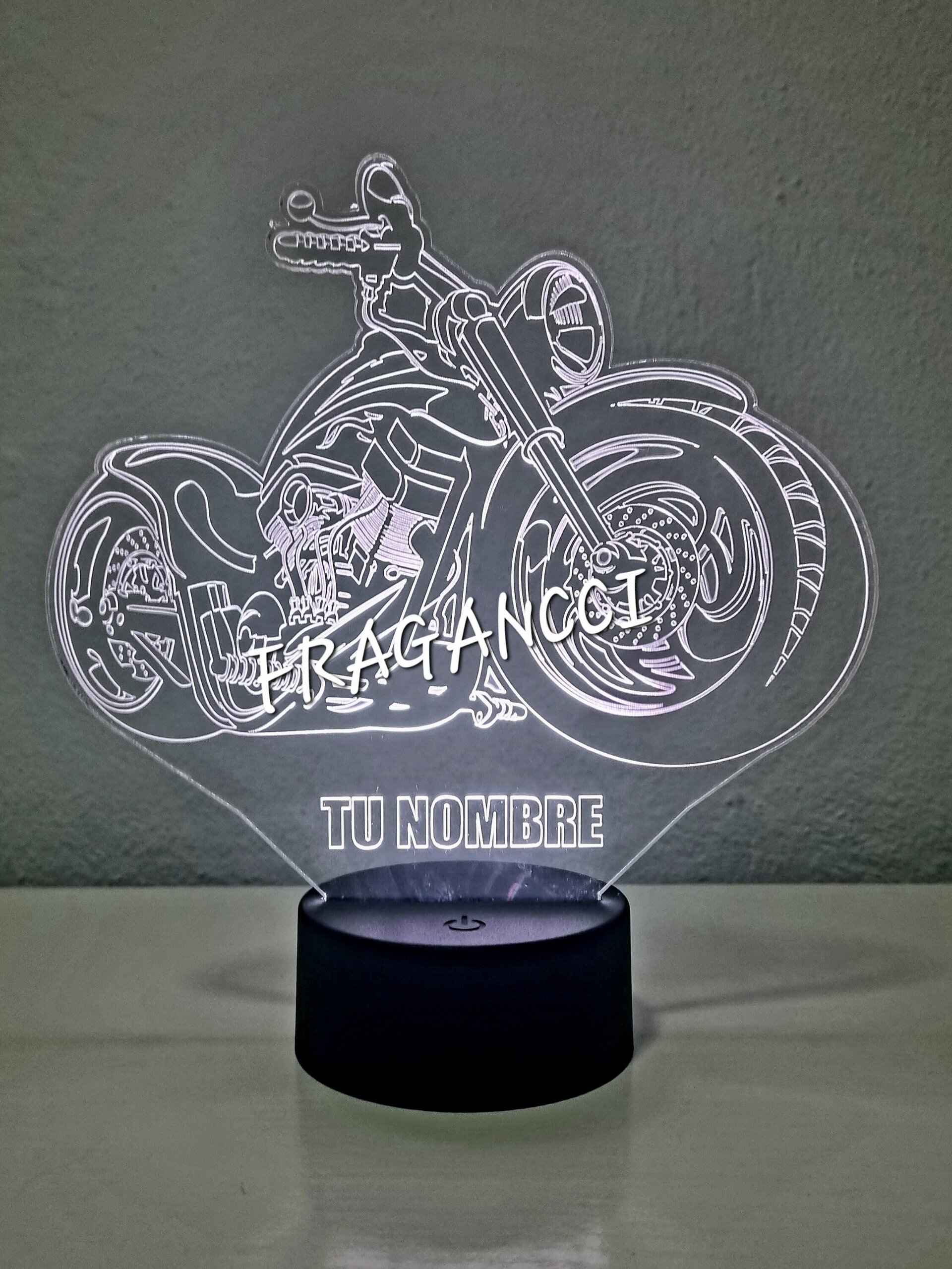 Lampara led 3d moto custom personalizable, Lámpara led sobremesa - 7