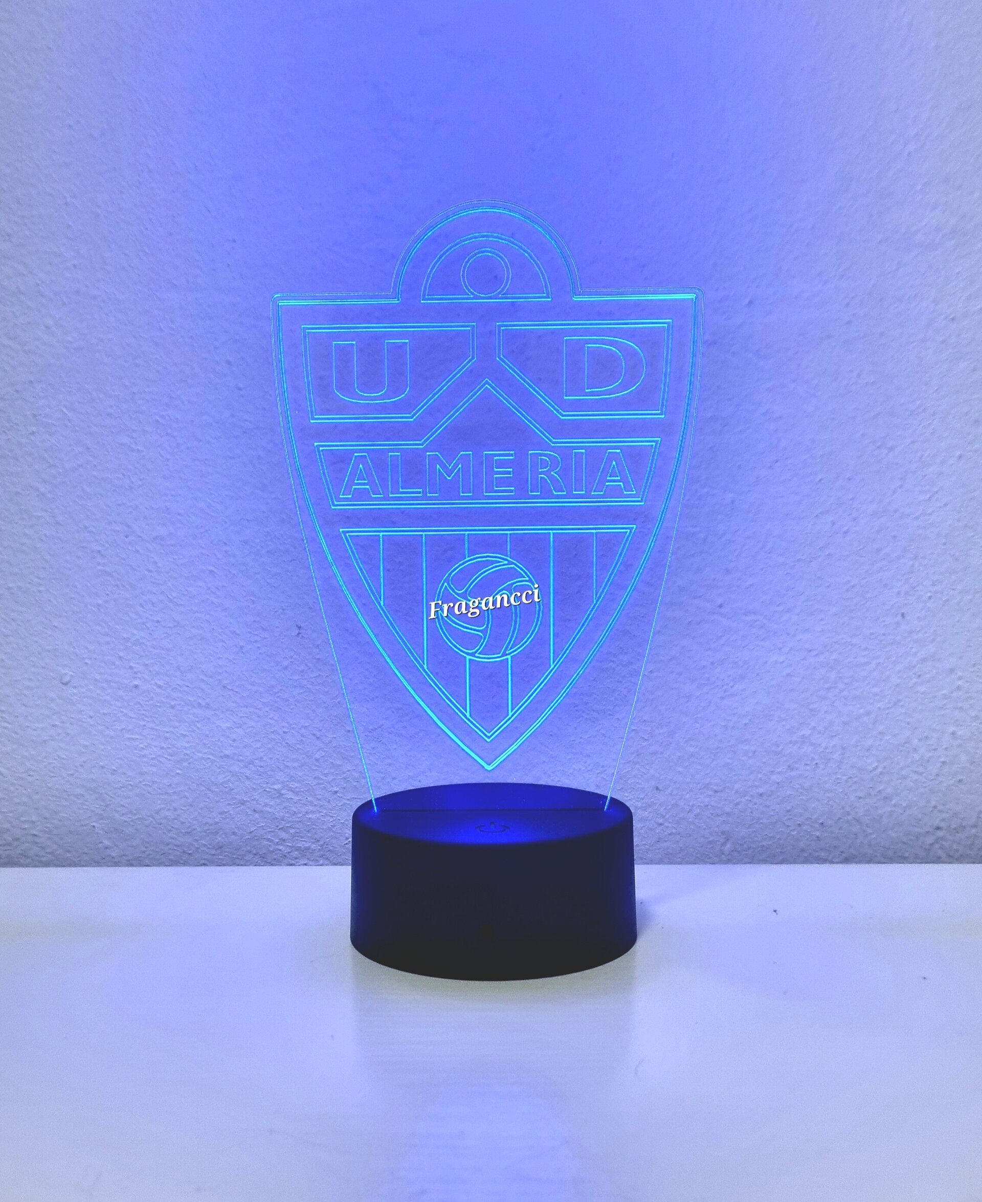 Lampara led 3d Escudo Futbol Almería personalizable, Lámpara led sobremesa - 8