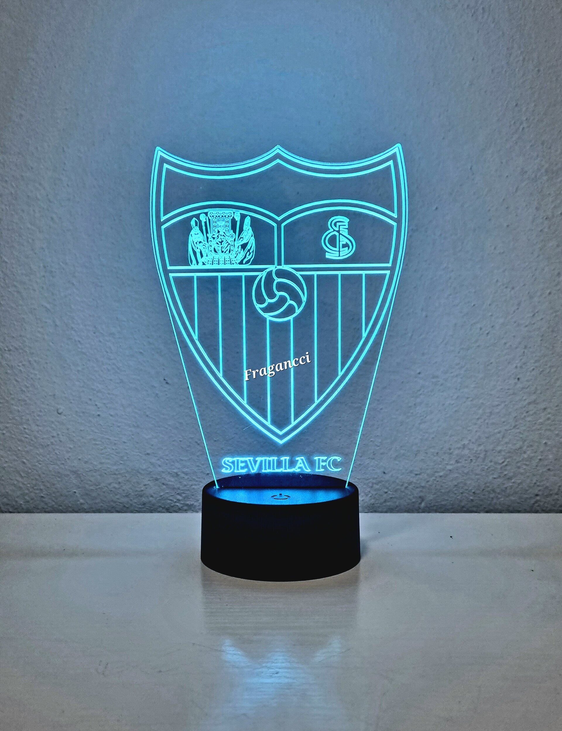Lampara led 3d Escudo Futbol Sevilla personalizable, Lámpara led sobremesa - 9