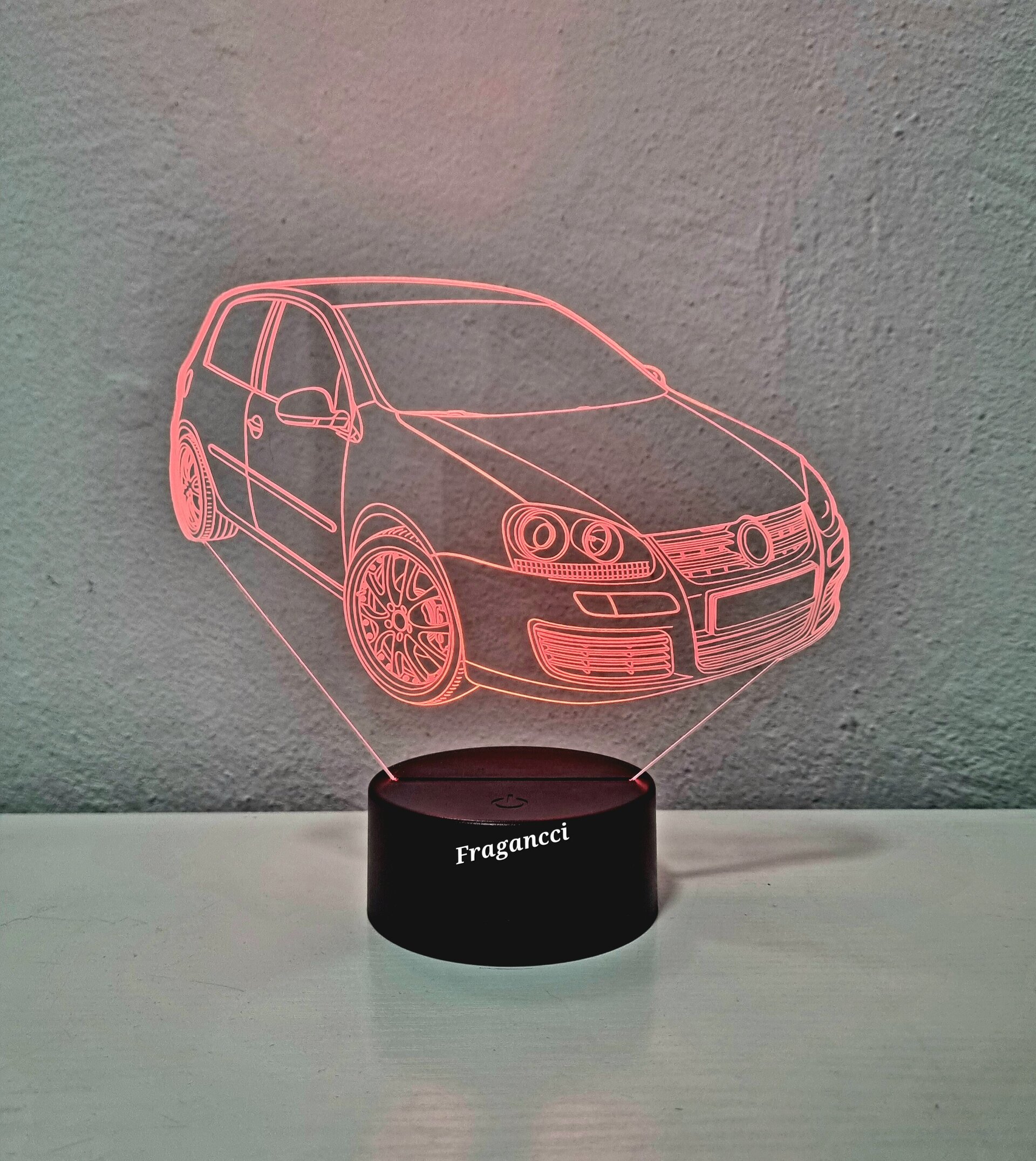 Lampara led 3d W V GOLF 5 Gti personalizable, Lámpara led sobremesa - 6