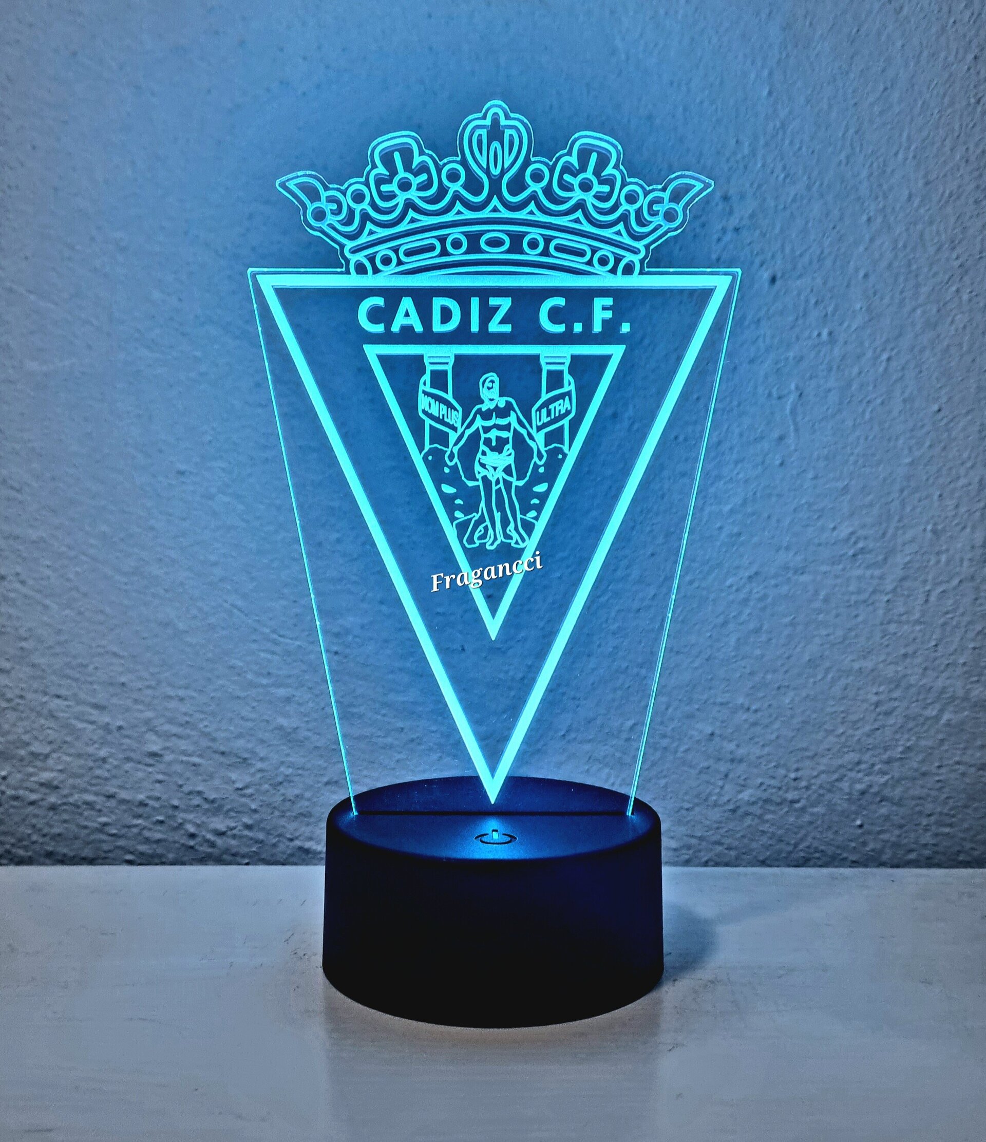 Lampara led 3d Escudo Futbol Cadiz personalizable, Lámpara led sobremesa - 9