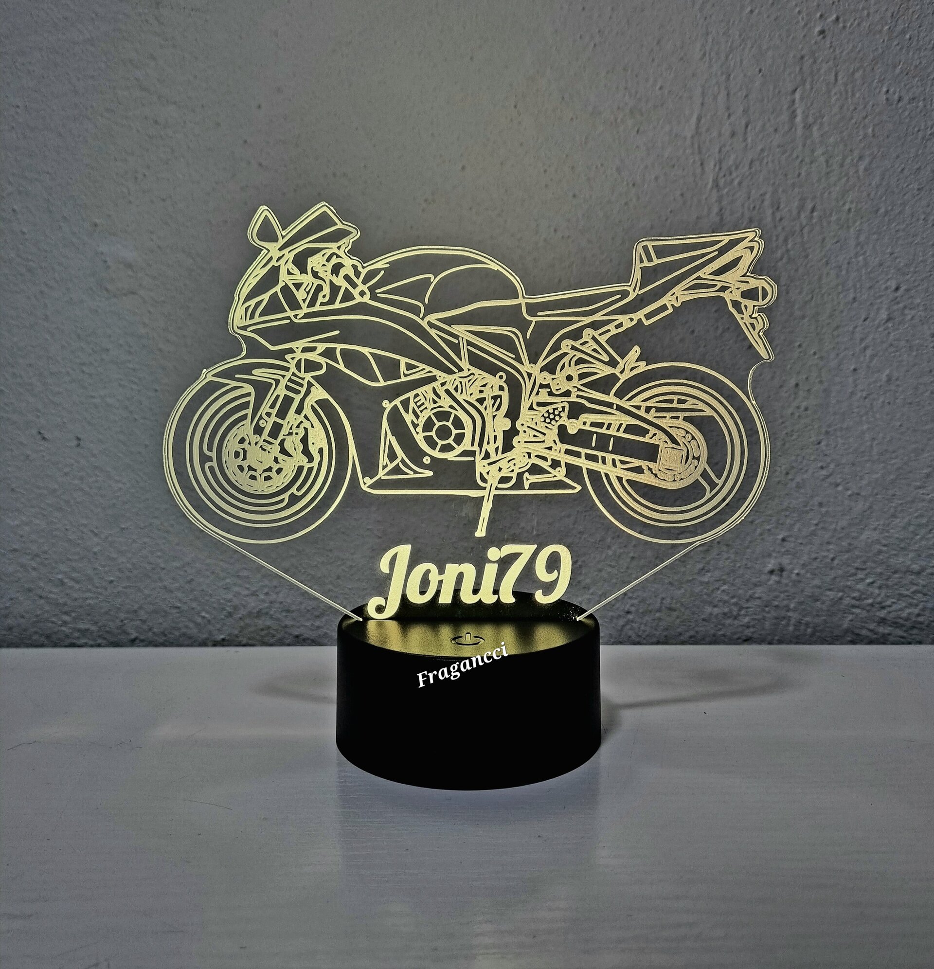 Lampara led 3d moto Hond a Cbr 600 RR 2008 personalizable, Lámpara led sobremesa - 3