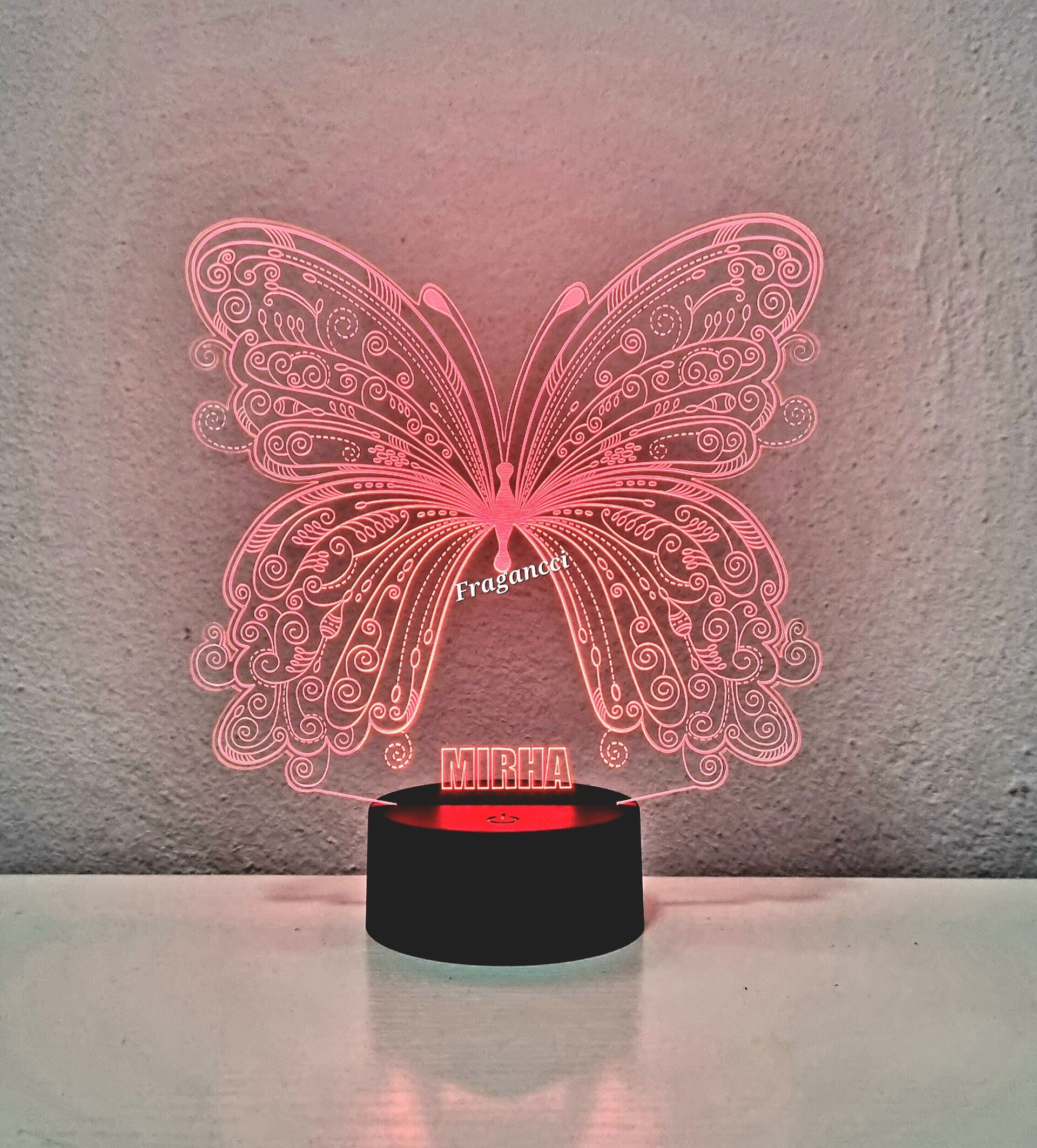 Lampara led 3d Animal Mariposa personalizable, Lámpara led sobremesa - 8