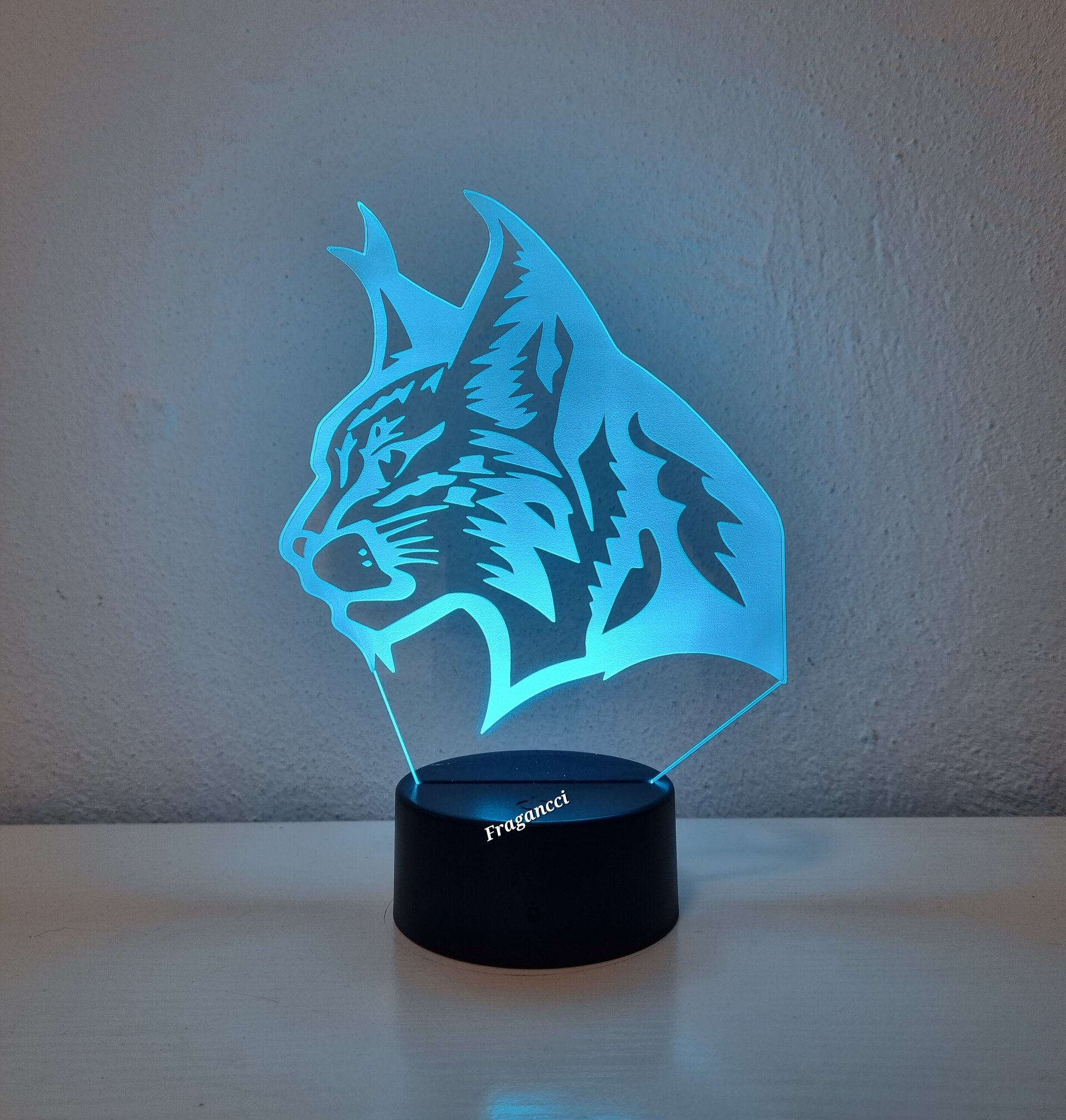Lampara led 3d Animal Lince personalizable, Lámpara led sobremesa - 4