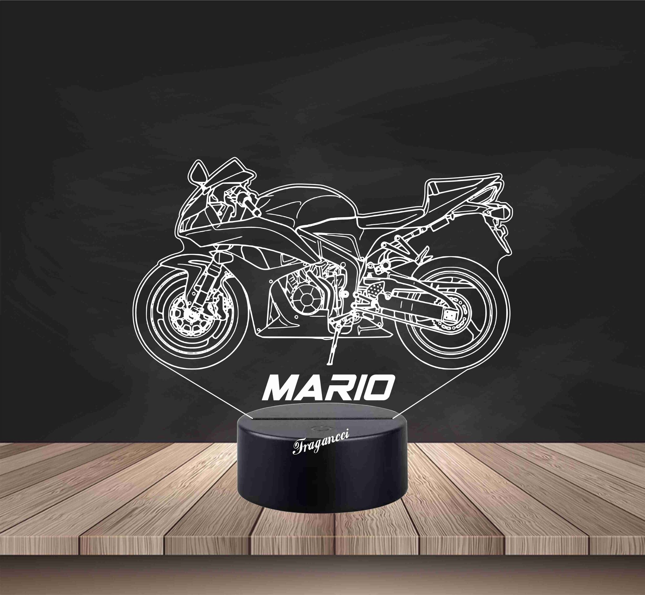 Lampara led 3d moto Hond a Cbr 600 RR 2008 personalizable, Lámpara led sobremesa - 2
