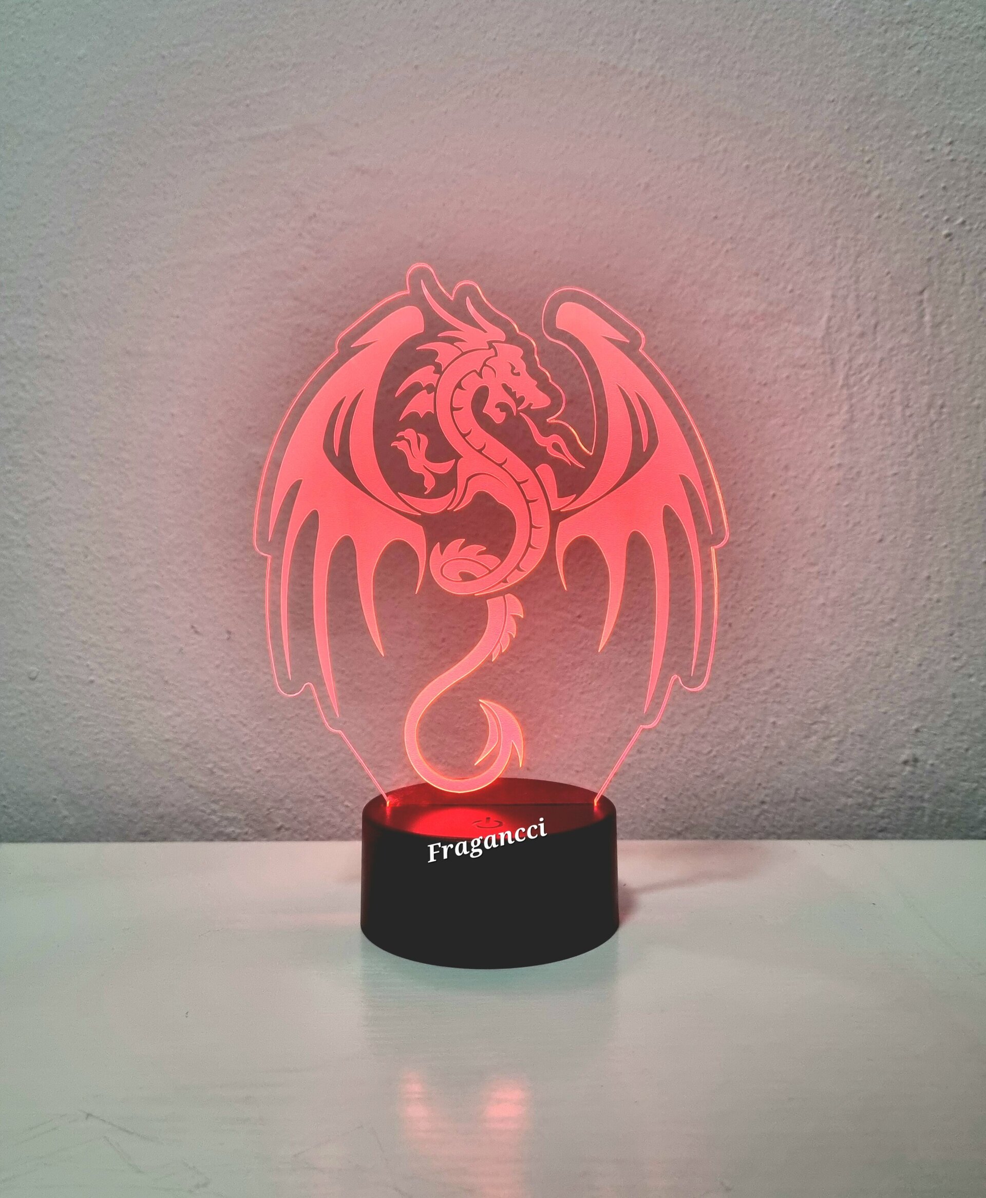 Lampara led 3d Animal Dragón personalizable, Lámpara led sobremesa - 9