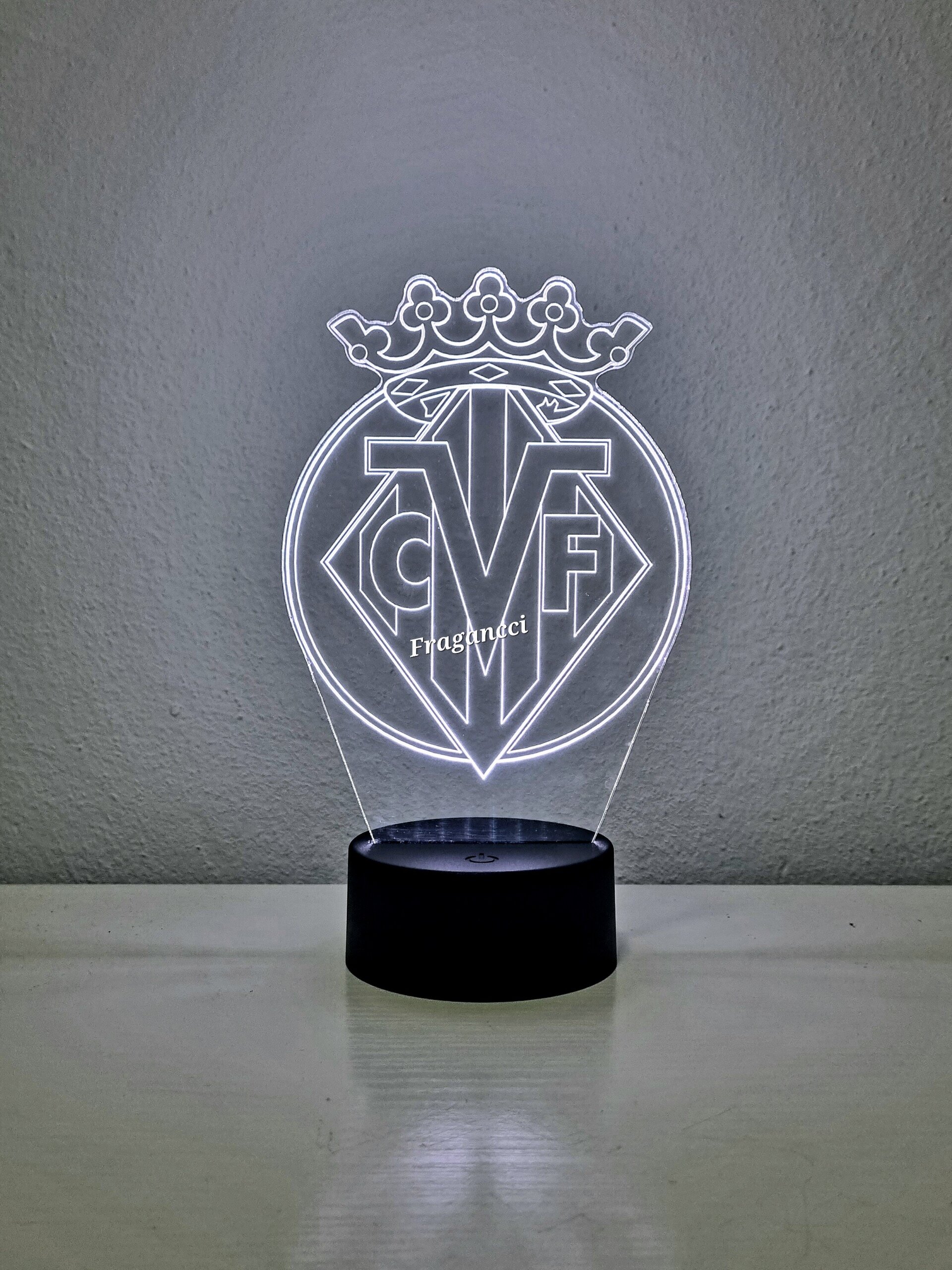 Lampara led 3d Escudo Futbol Villarreal personalizable, Lámpara led sobremesa - 7