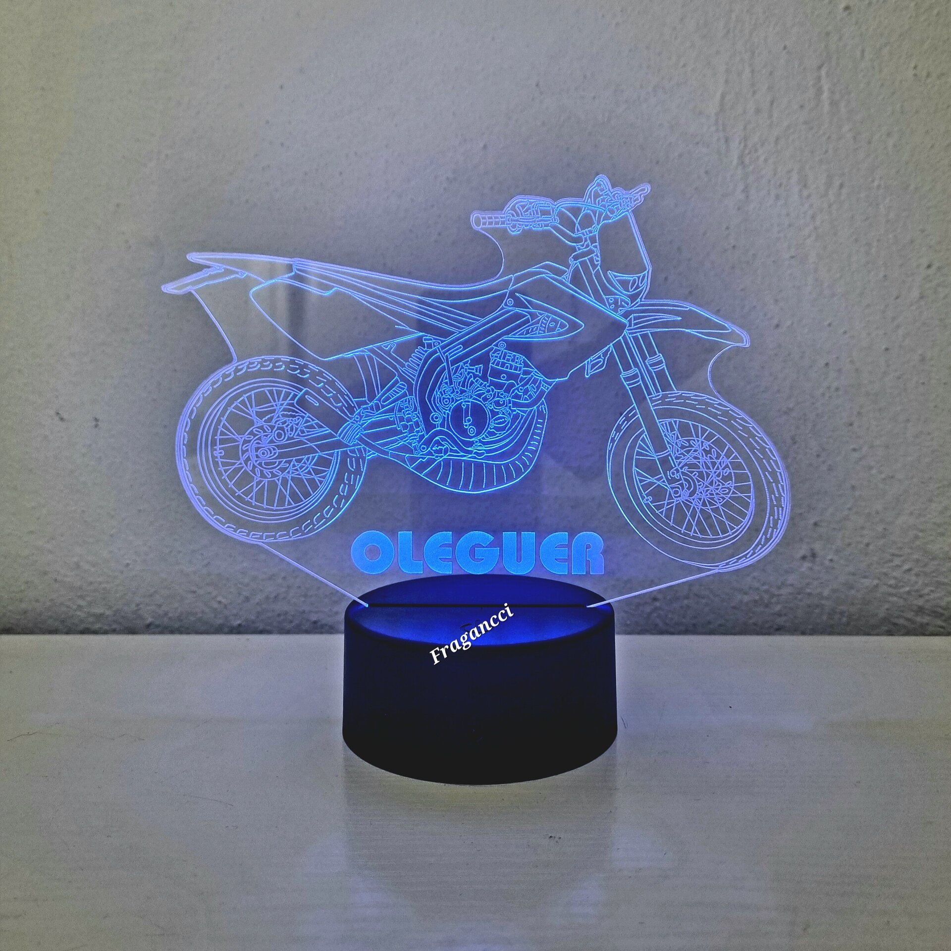 Lampara led 3d moto custom personalizable, Lámpara led sobremesa - 7