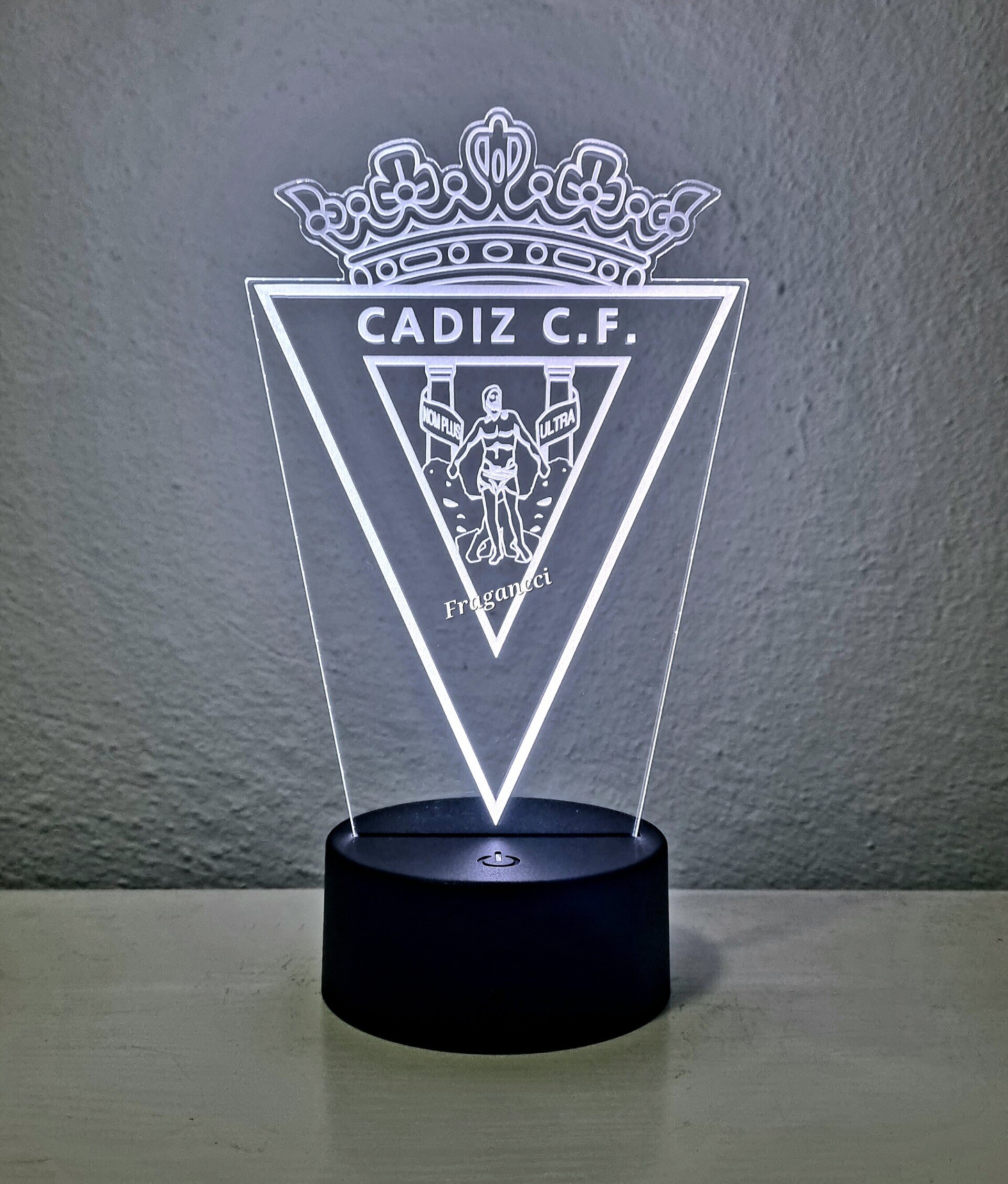 Lampara led 3d Escudo Futbol Cadiz personalizable, Lámpara led sobremesa - 8