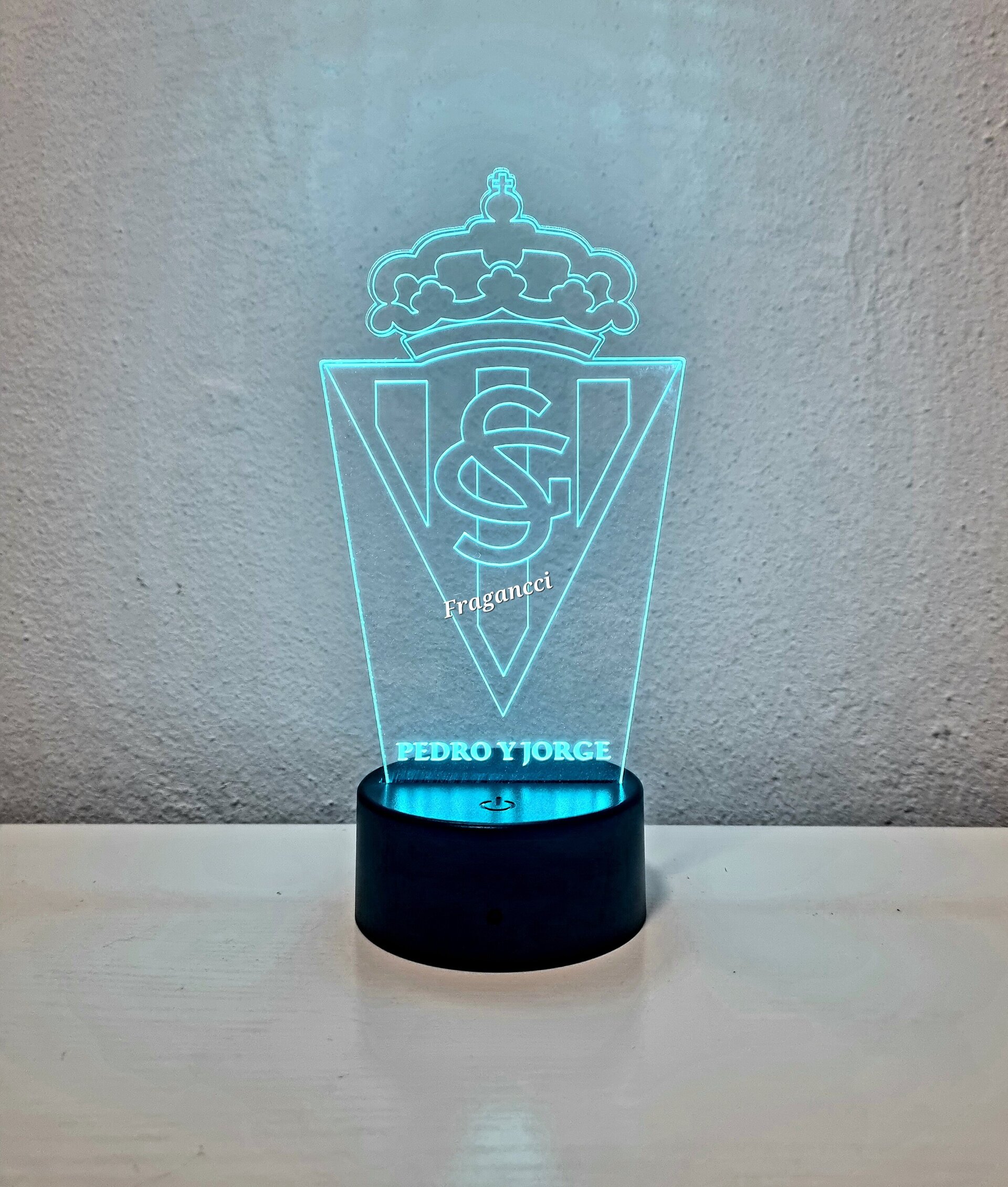 Lampara led 3d Escudo Futbol S de Gijon personalizable. - 4