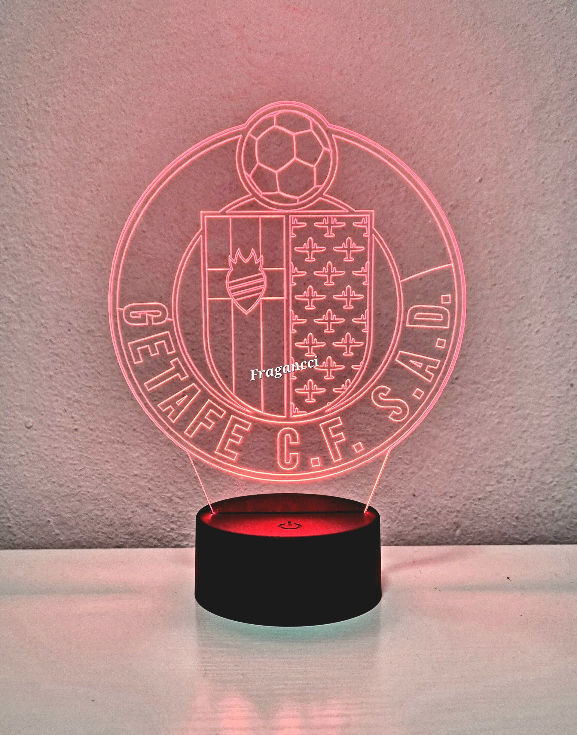 Lampara led 3d Escudo Futbol Getafe personalizable, Lámpara led sobremesa - 9