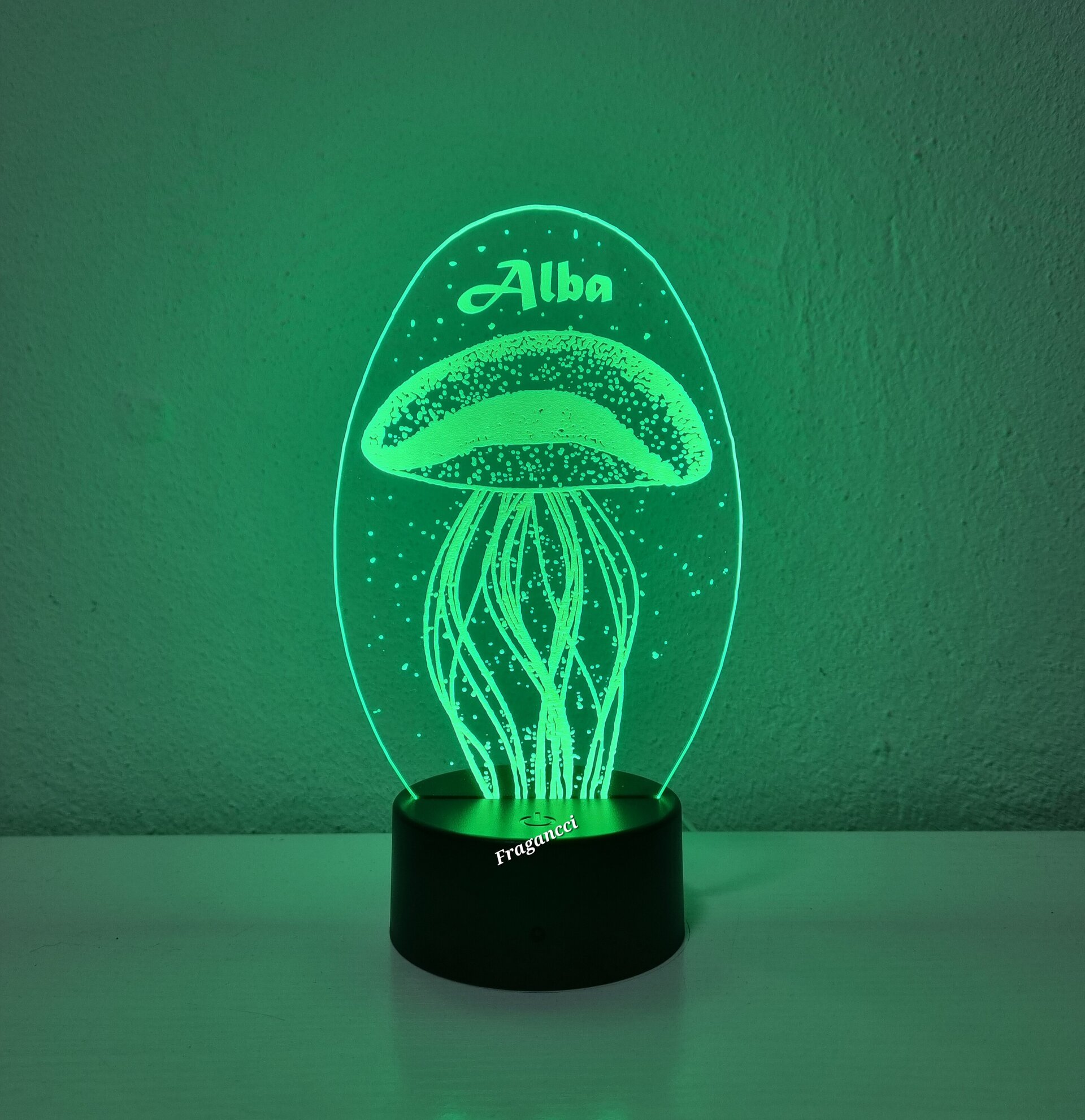Lampara led 3d Animal Medusa personalizable, Lámpara led sobremesa - 3