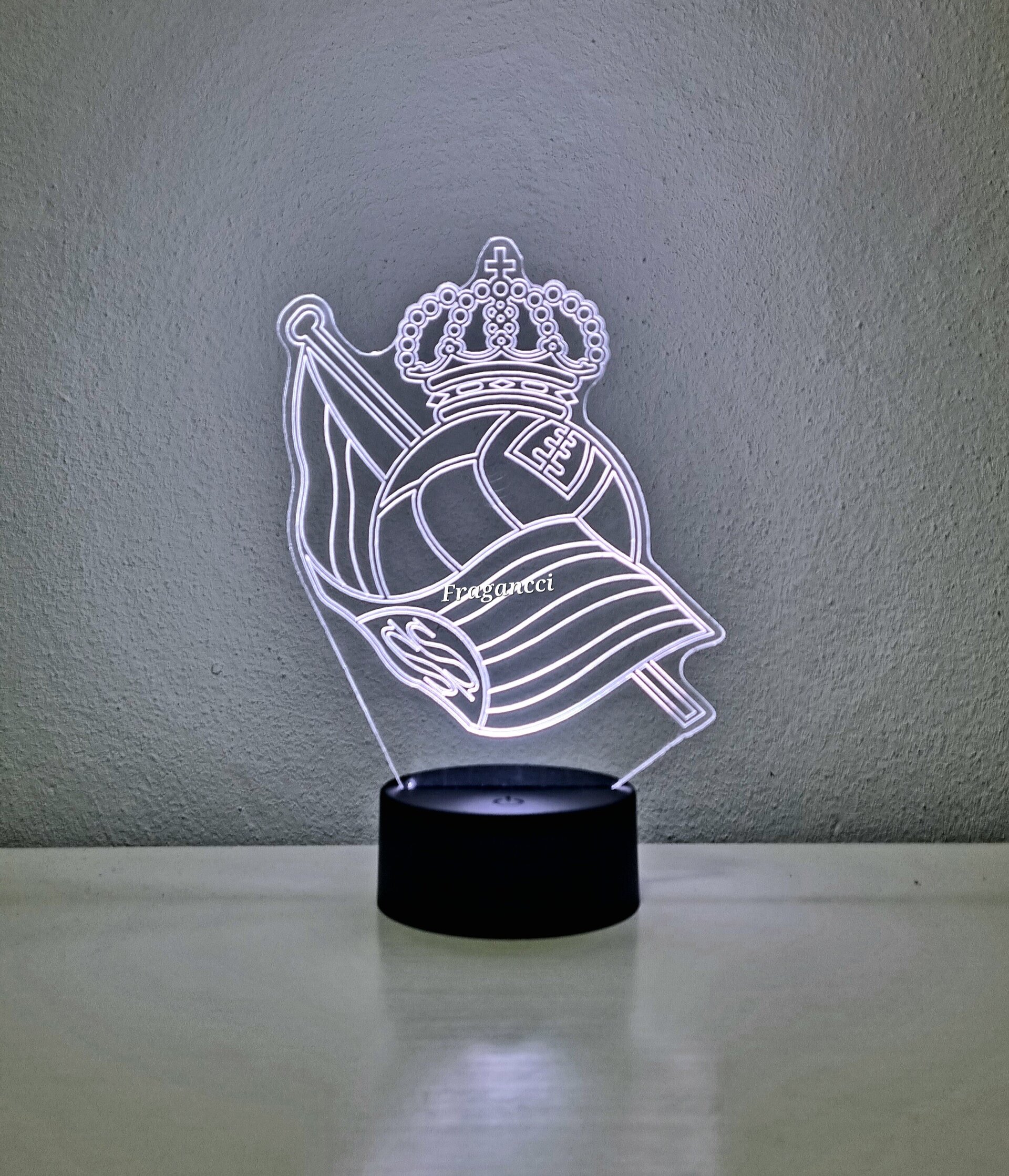 Lampara led 3d Escudo Futbol R Sociedad personalizable, Lámpara led sobremesa - 5