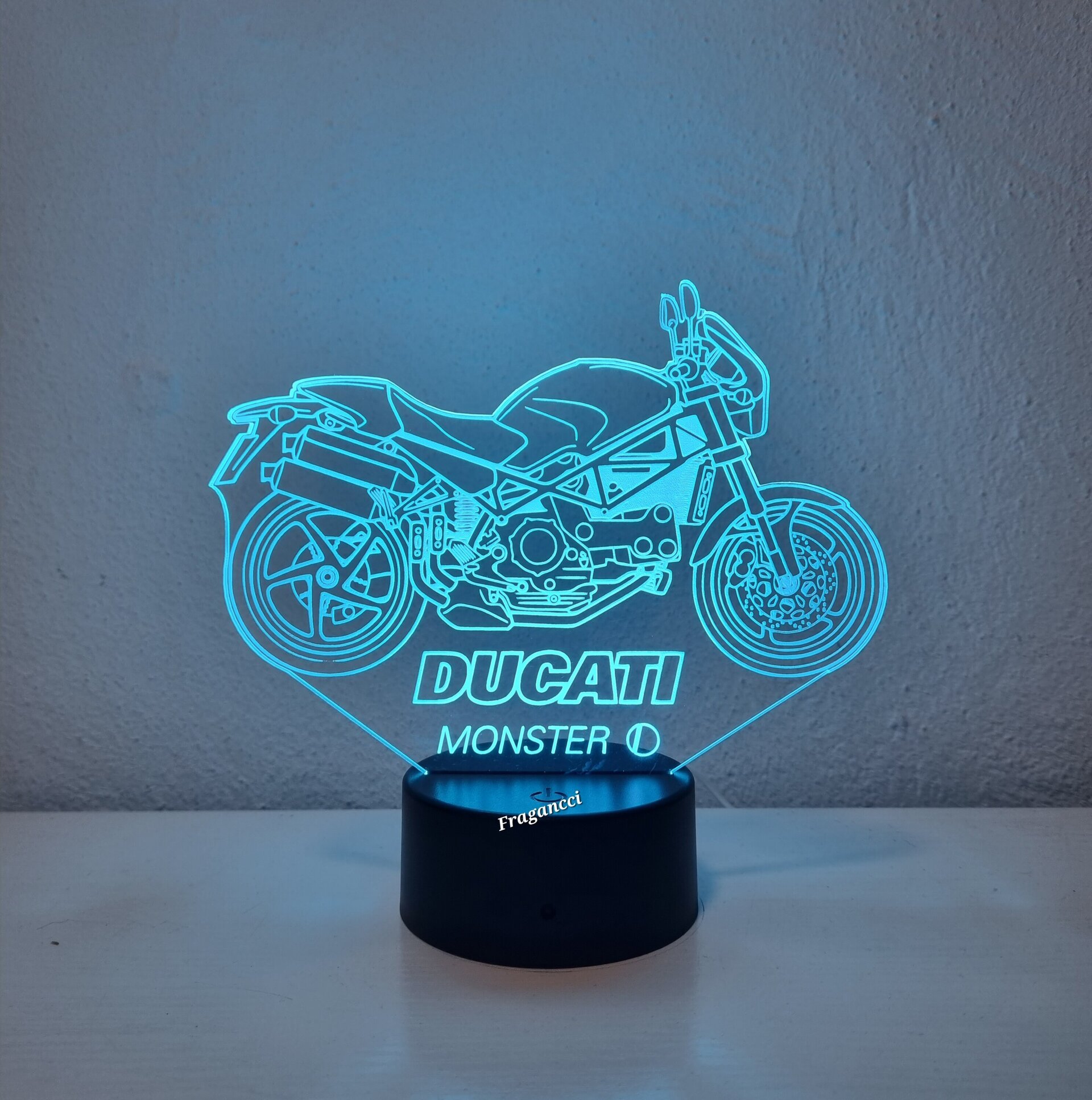 Lampara led 3d moto Ducat i Monster 696 personalizable, Lámpara led sobremesa - 4