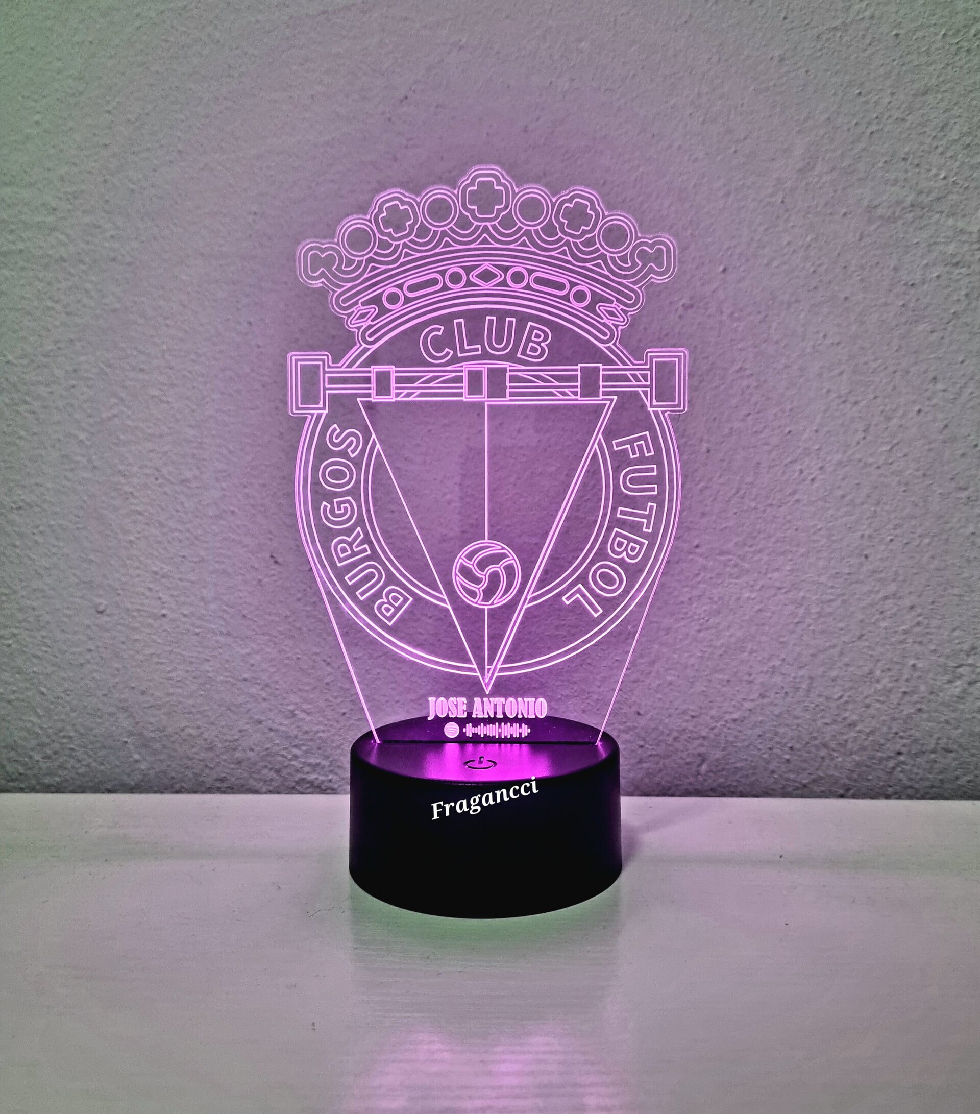 Lampara led 3d Escudo Futbol R Burgos personalizable, Lámpara led sobremesa - 6
