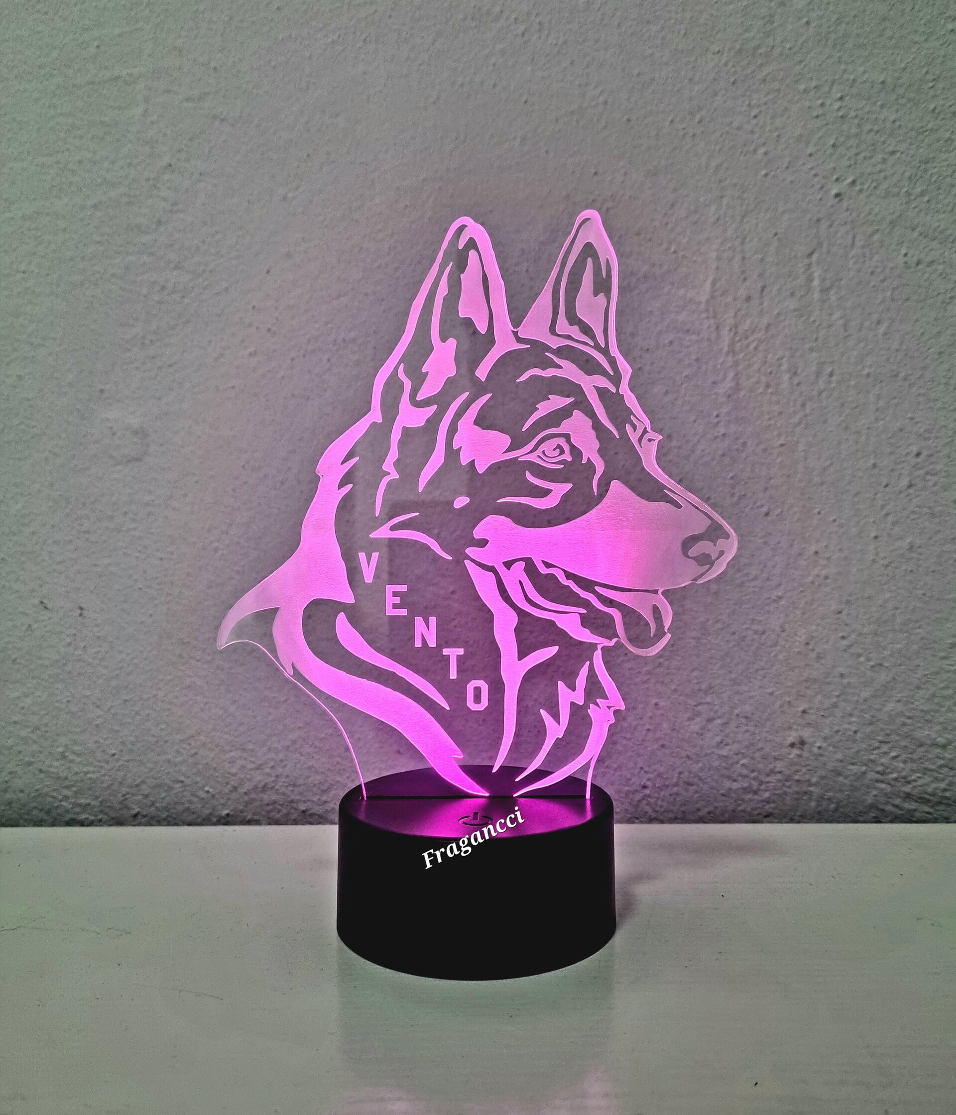 Lampara led 3d Animal Pastor Aleman personalizable, Lámpara led sobremesa - 6