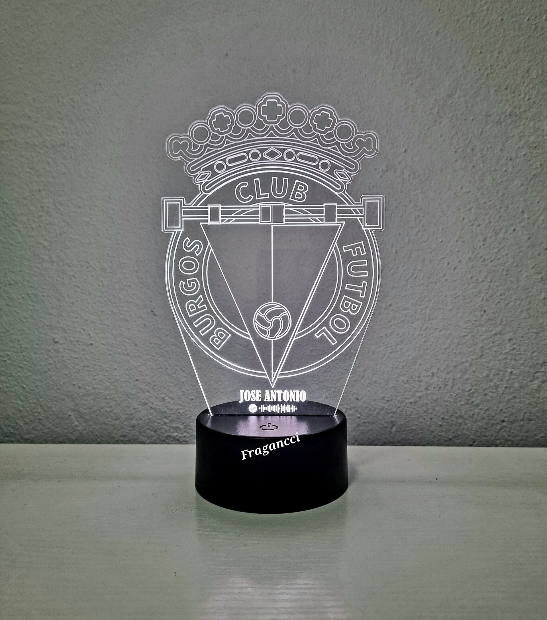 Lampara led 3d Escudo Futbol R Burgos personalizable, Lámpara led sobremesa - 5