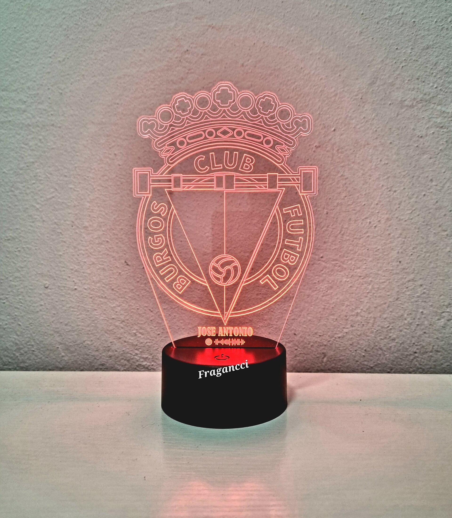 Lampara led 3d Escudo Futbol R Burgos personalizable, Lámpara led sobremesa - 9