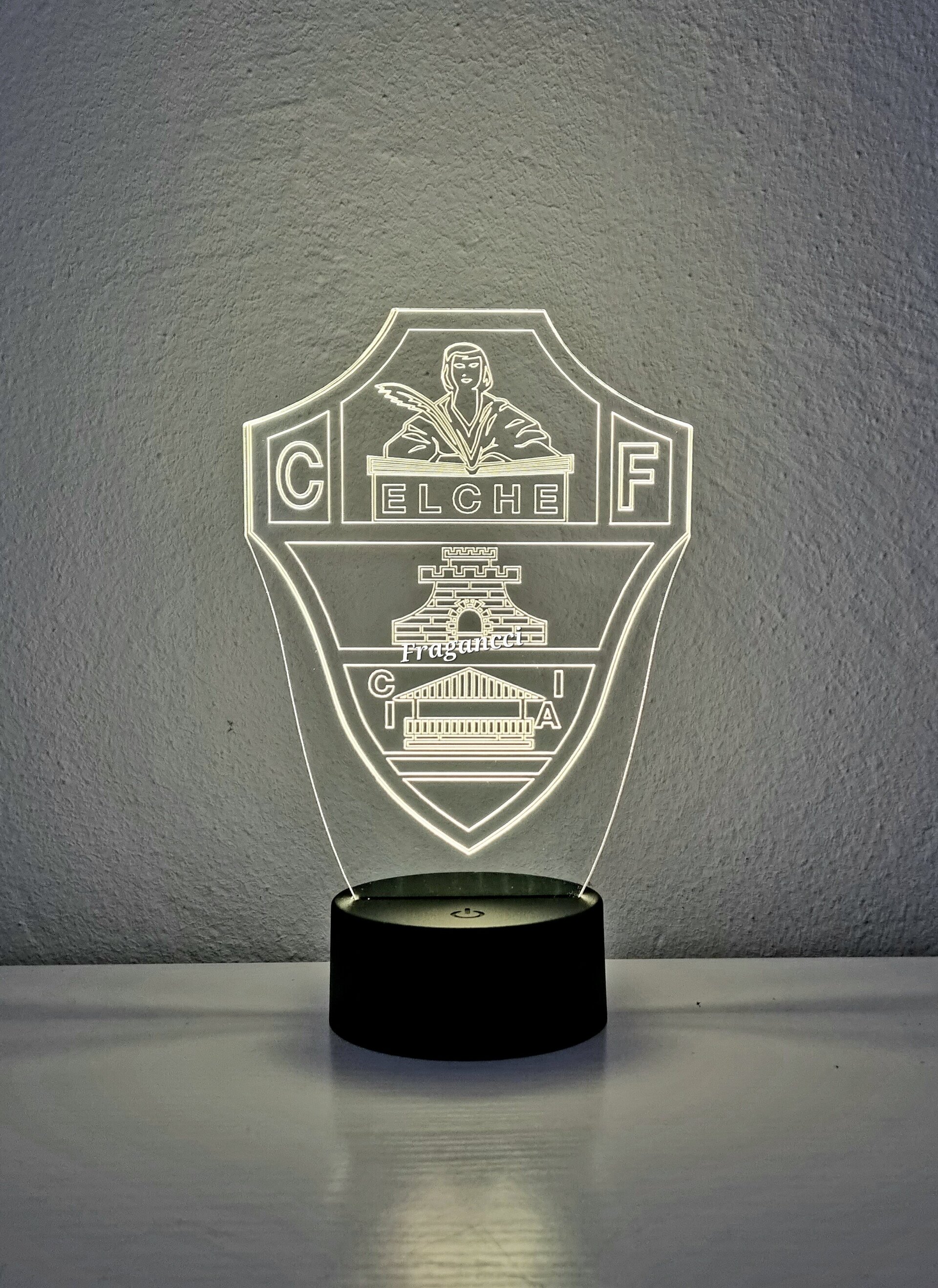 Lampara led 3d Escudo Futbol Elche personalizable, Lámpara led sobremesa - 3