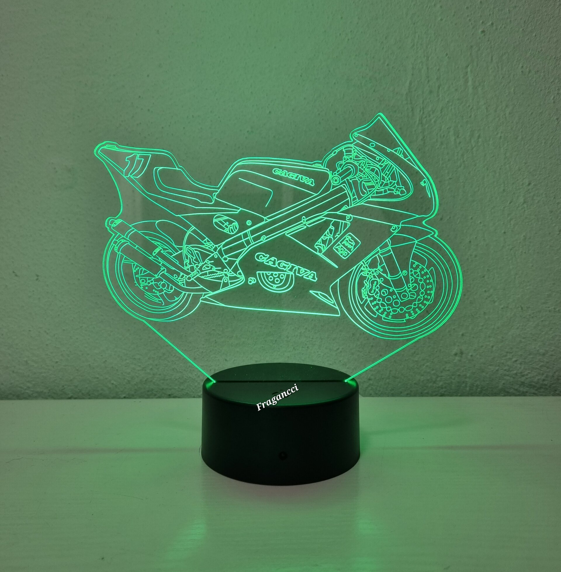 Lampara led 3d Cagiva Competicion personalizable, Lámpara led sobremesa - 8