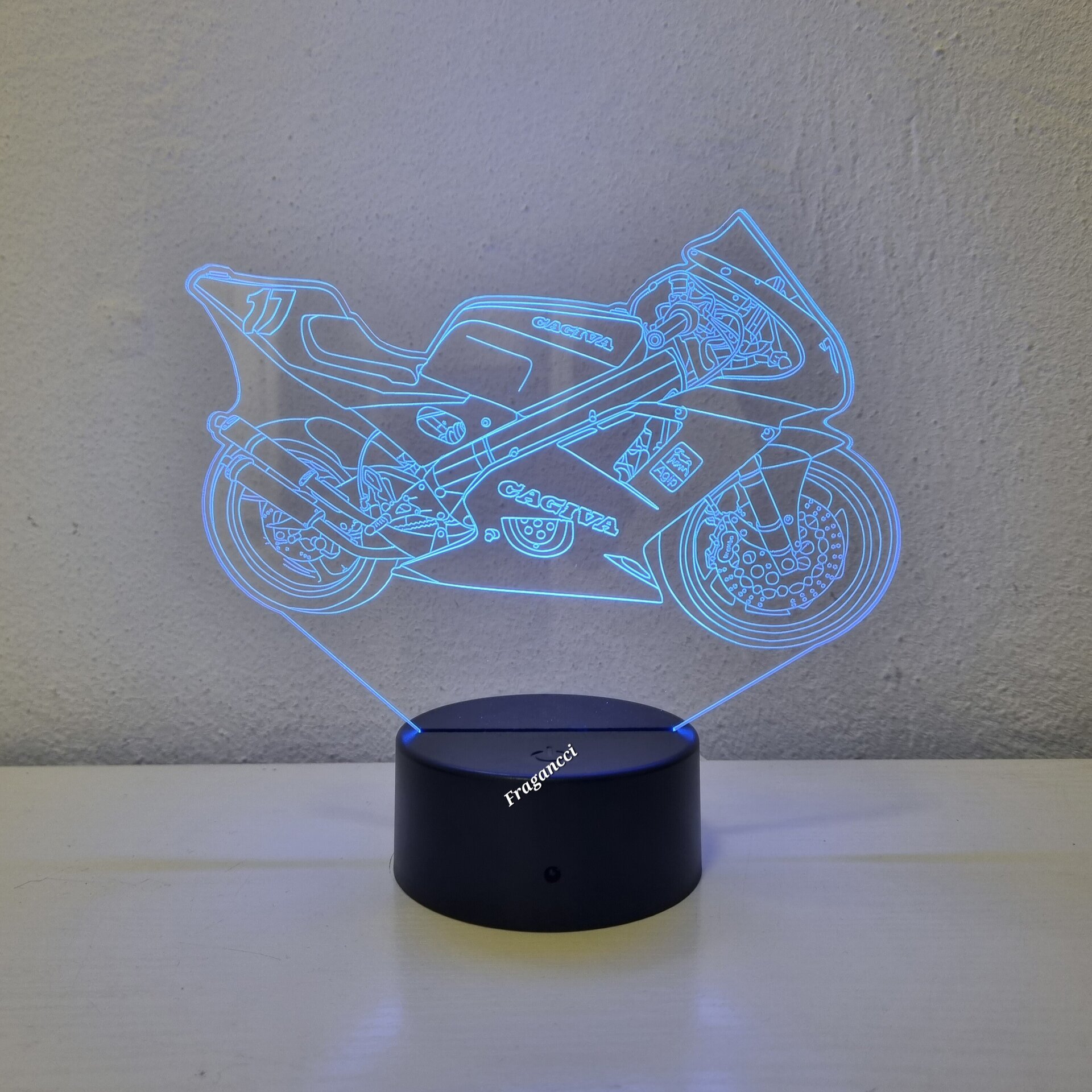 Lampara led 3d Cagiva Competicion personalizable, Lámpara led sobremesa - 7