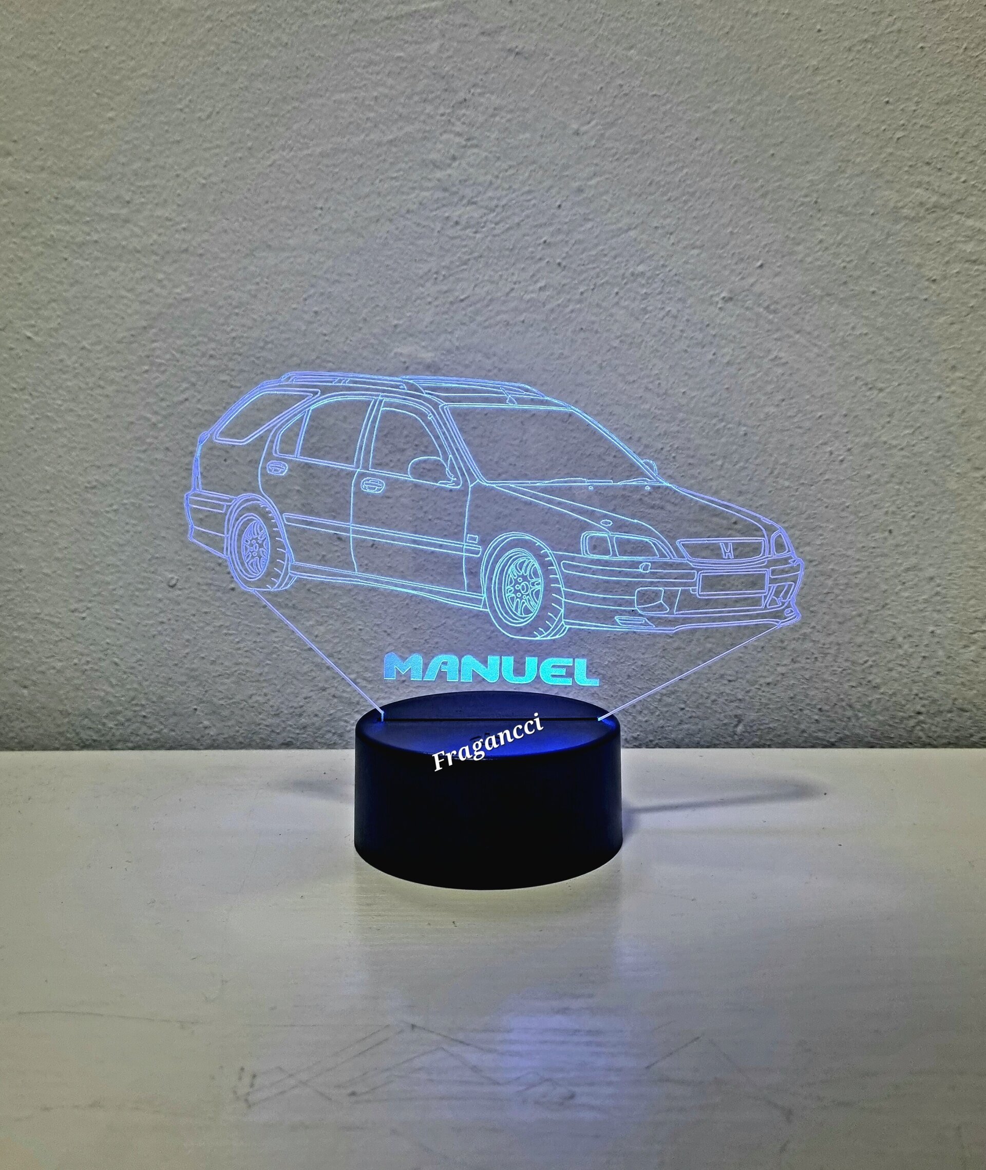 Lampara led 3d Hond a Civi c personalizable, Lámpara led sobremesa - 7