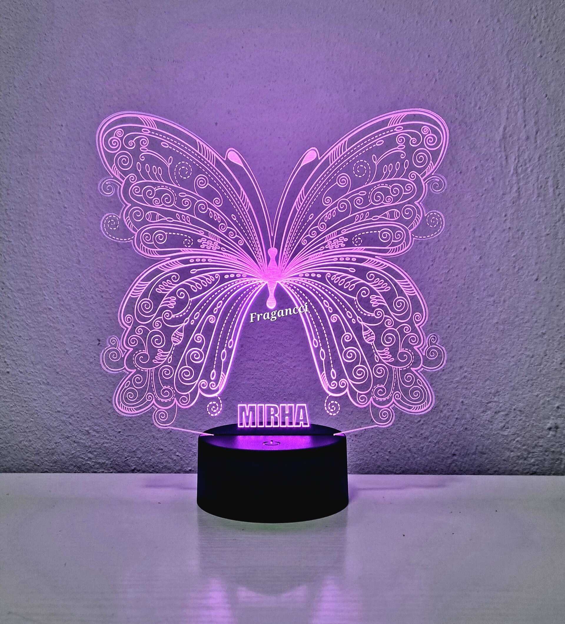 Lampara led 3d Animal Mariposa personalizable, Lámpara led sobremesa - 3