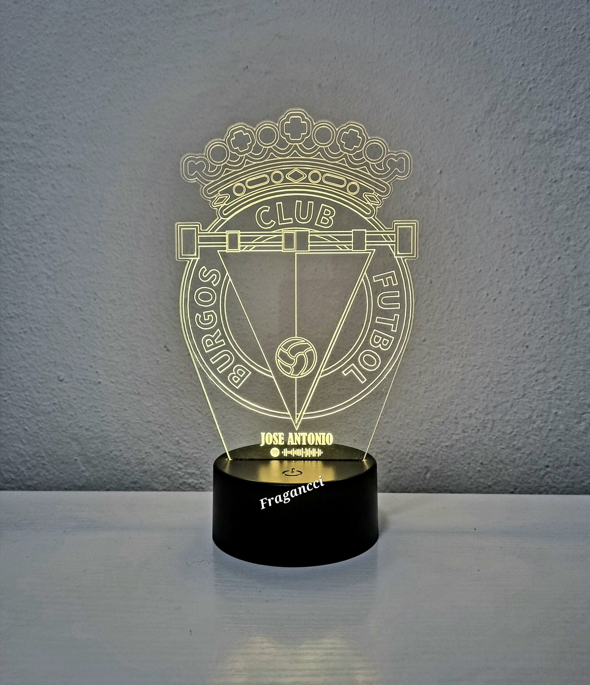 Lampara led 3d Escudo Futbol R Burgos personalizable, Lámpara led sobremesa - 3