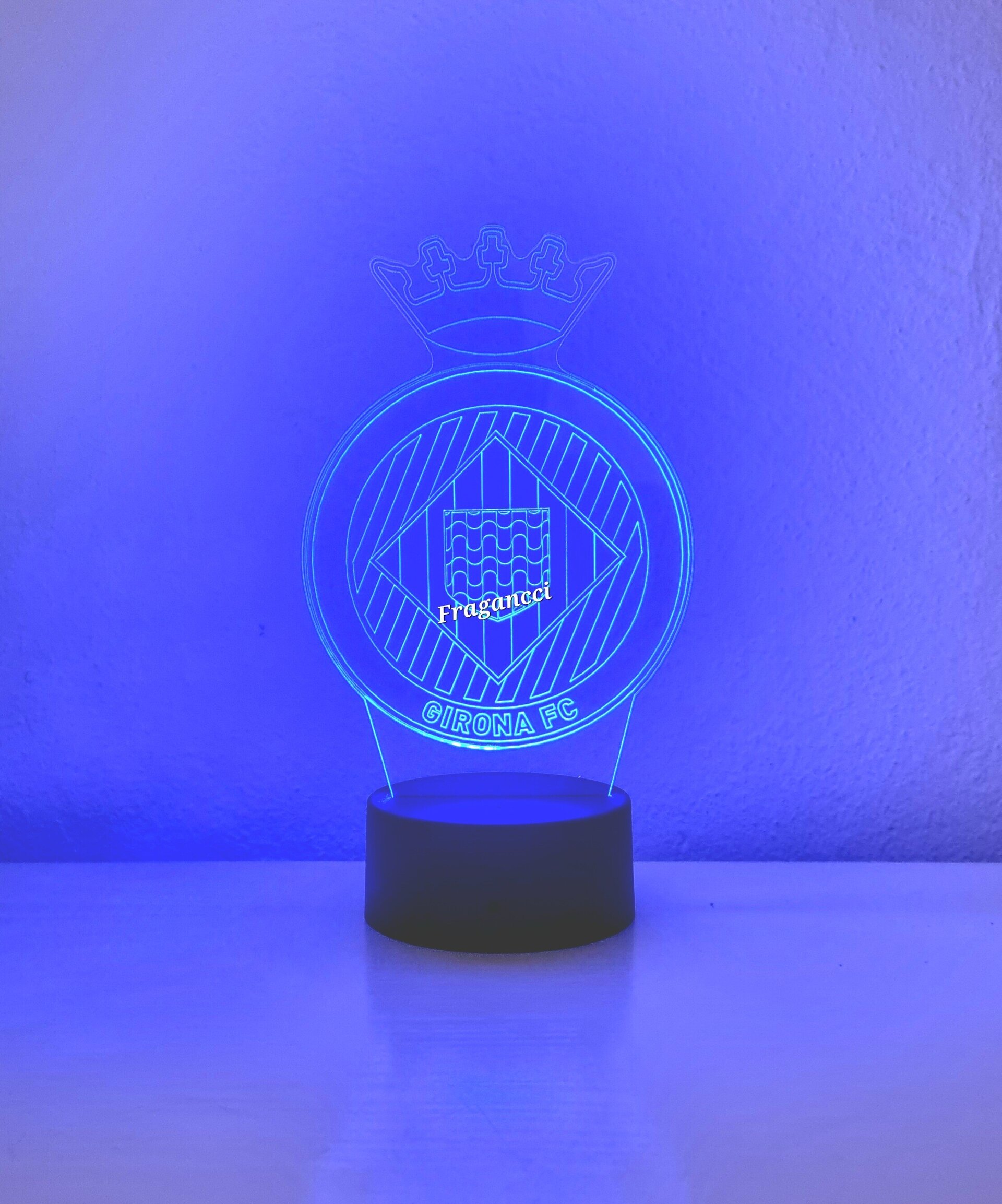 Lampara led 3d Escudo Futbol Girona personalizable, Lámpara led sobremesa - 5