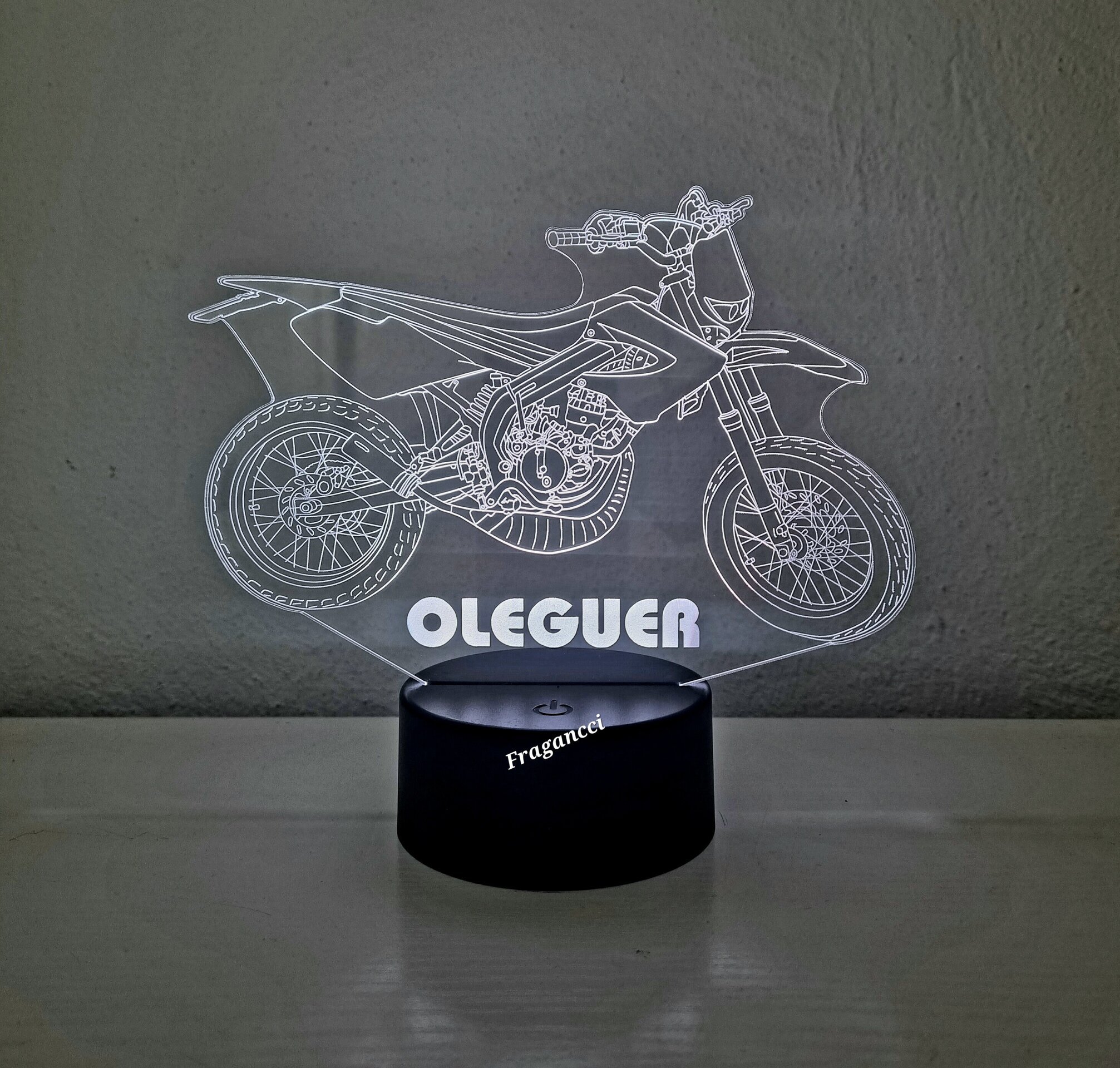 Lampara led 3d moto custom personalizable, Lámpara led sobremesa - 5
