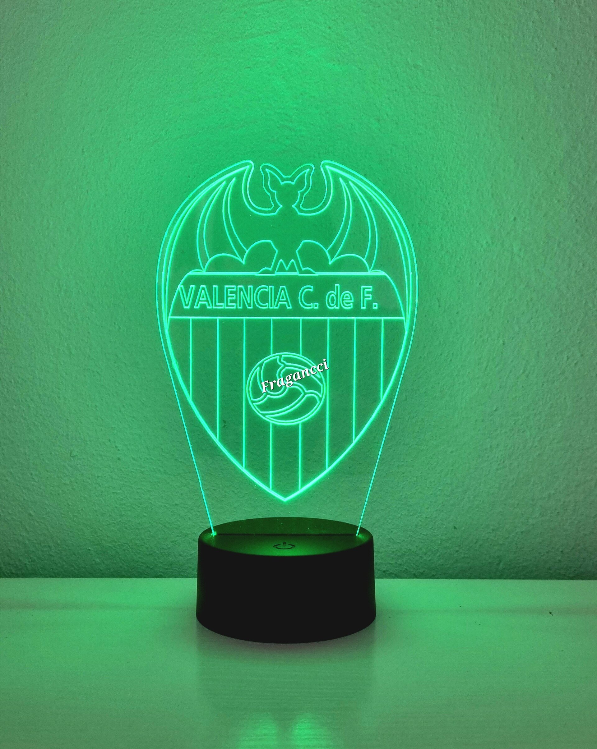 Lampara led 3d Escudo Futbol Valencia personalizable, Lámpara led sobremesa - 4