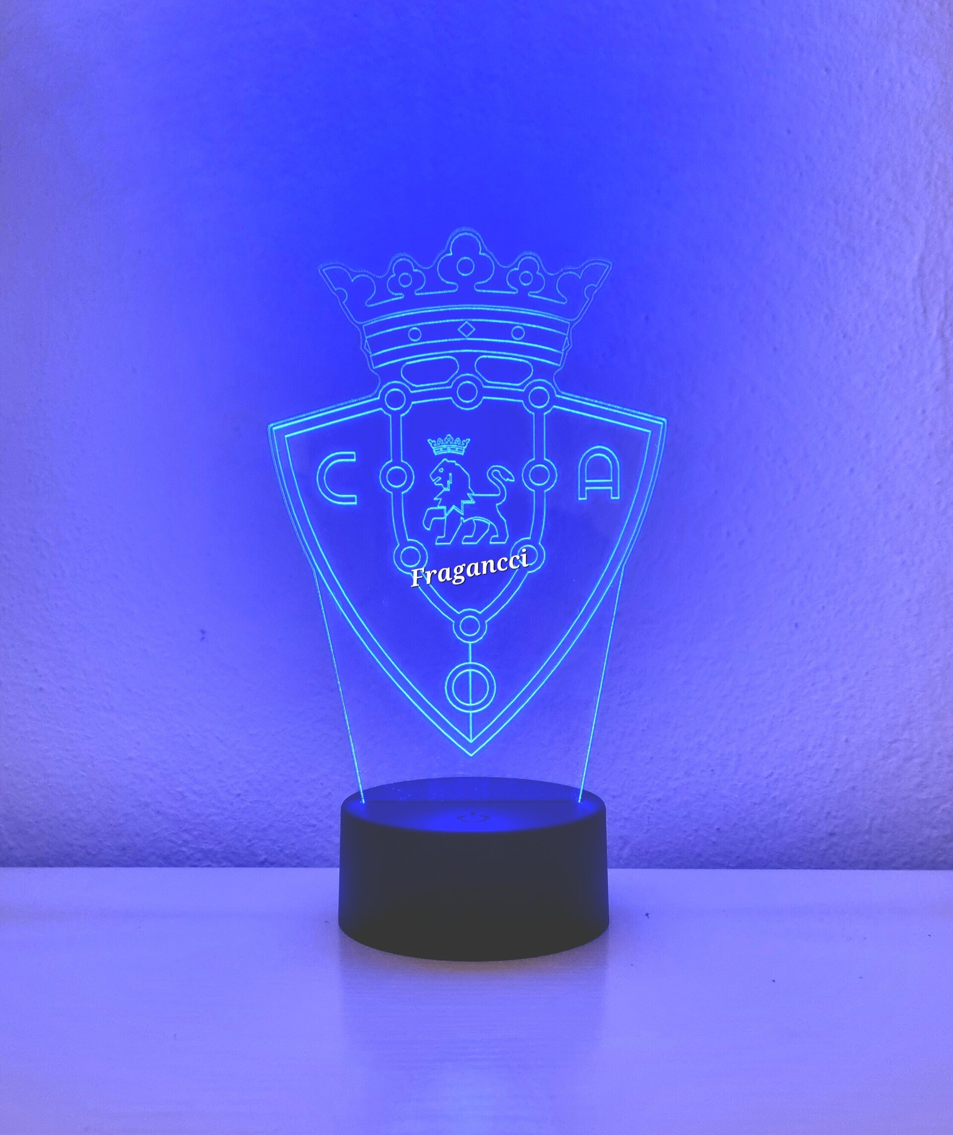 Lampara led 3d Escudo Futbol Osasuna personalizable, Lámpara led sobremesa - 6