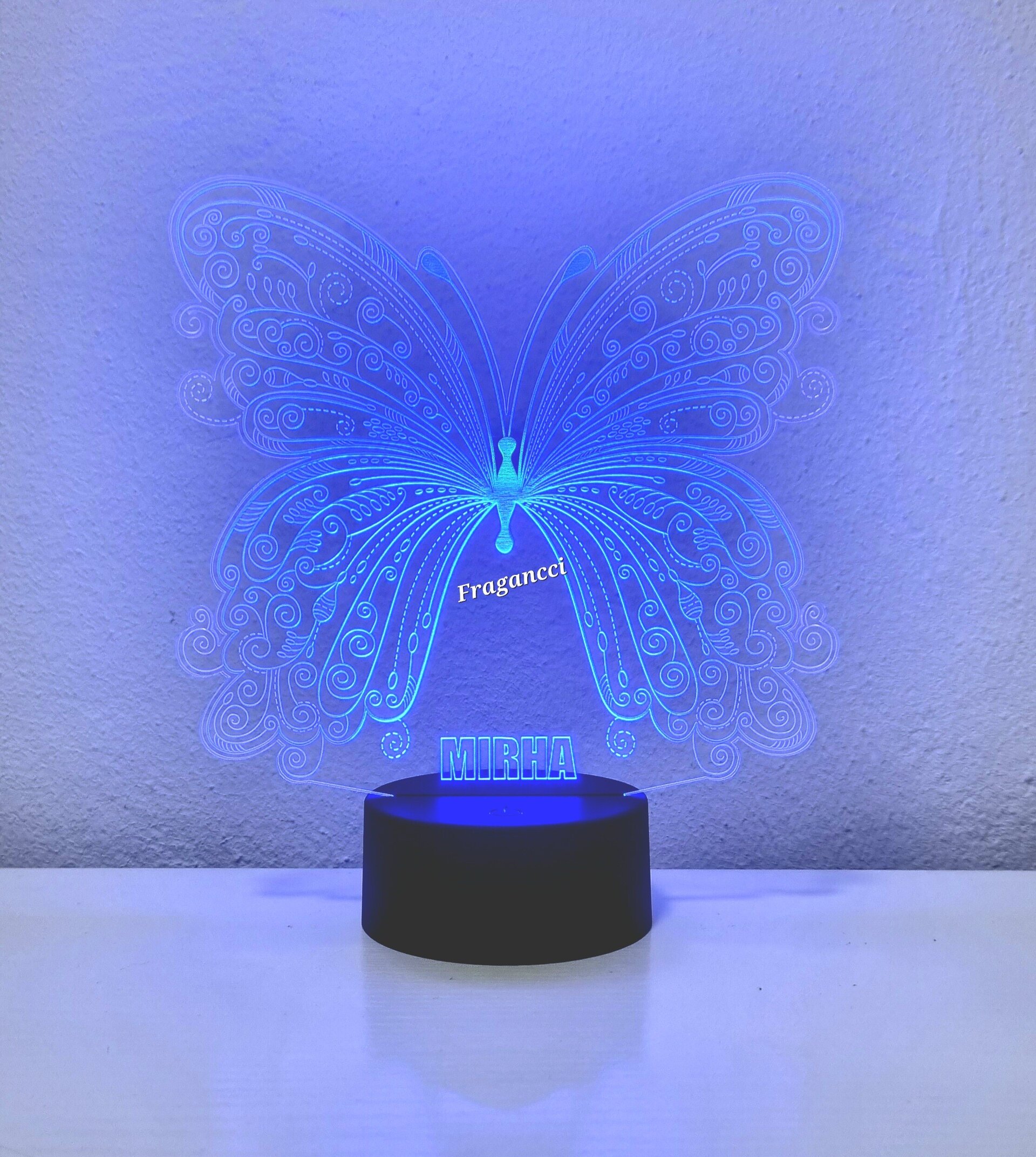 Lampara led 3d Animal Mariposa personalizable, Lámpara led sobremesa - 9